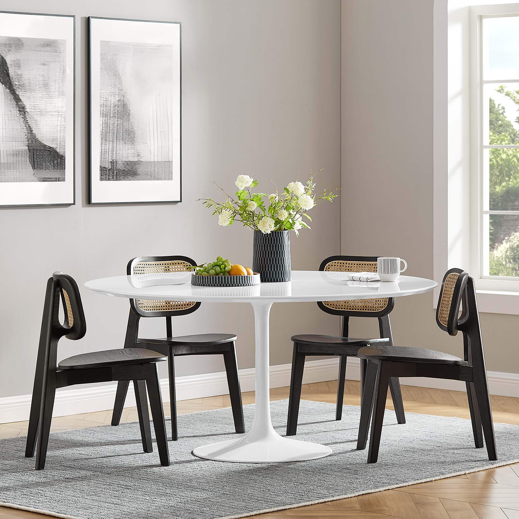 Modway Lippa 60" Round Wood Dining Table