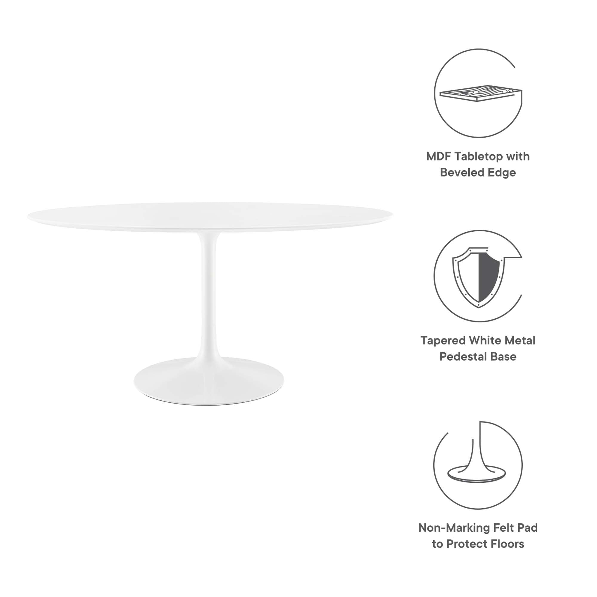 Modway Lippa 60" Oval Wood Dining Table