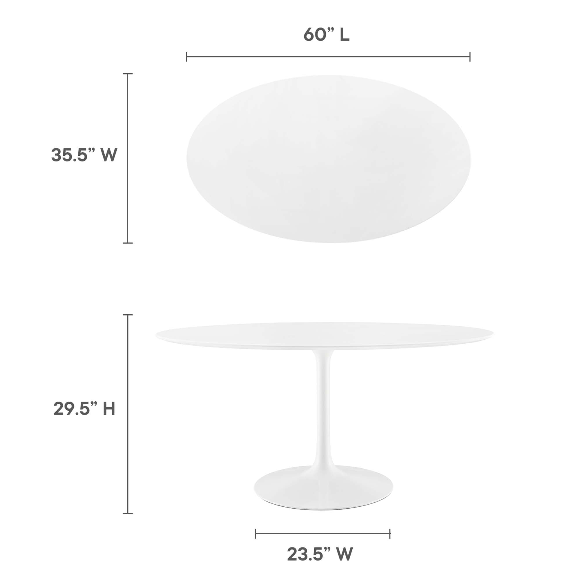 Modway Lippa 60" Oval Wood Dining Table