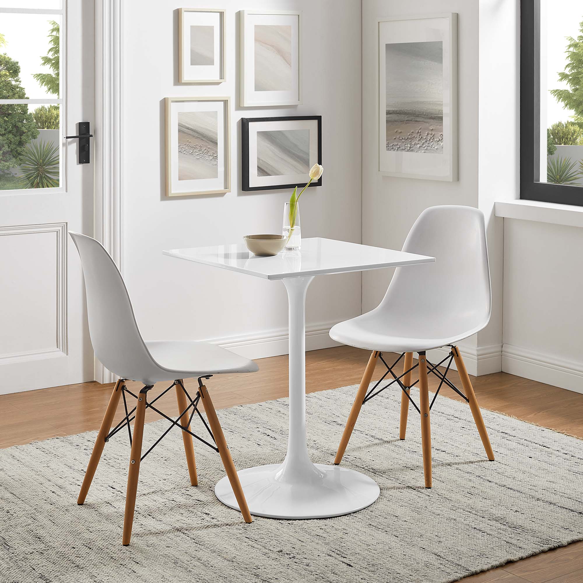 Modway Lippa 24" Square Wood Dining Table