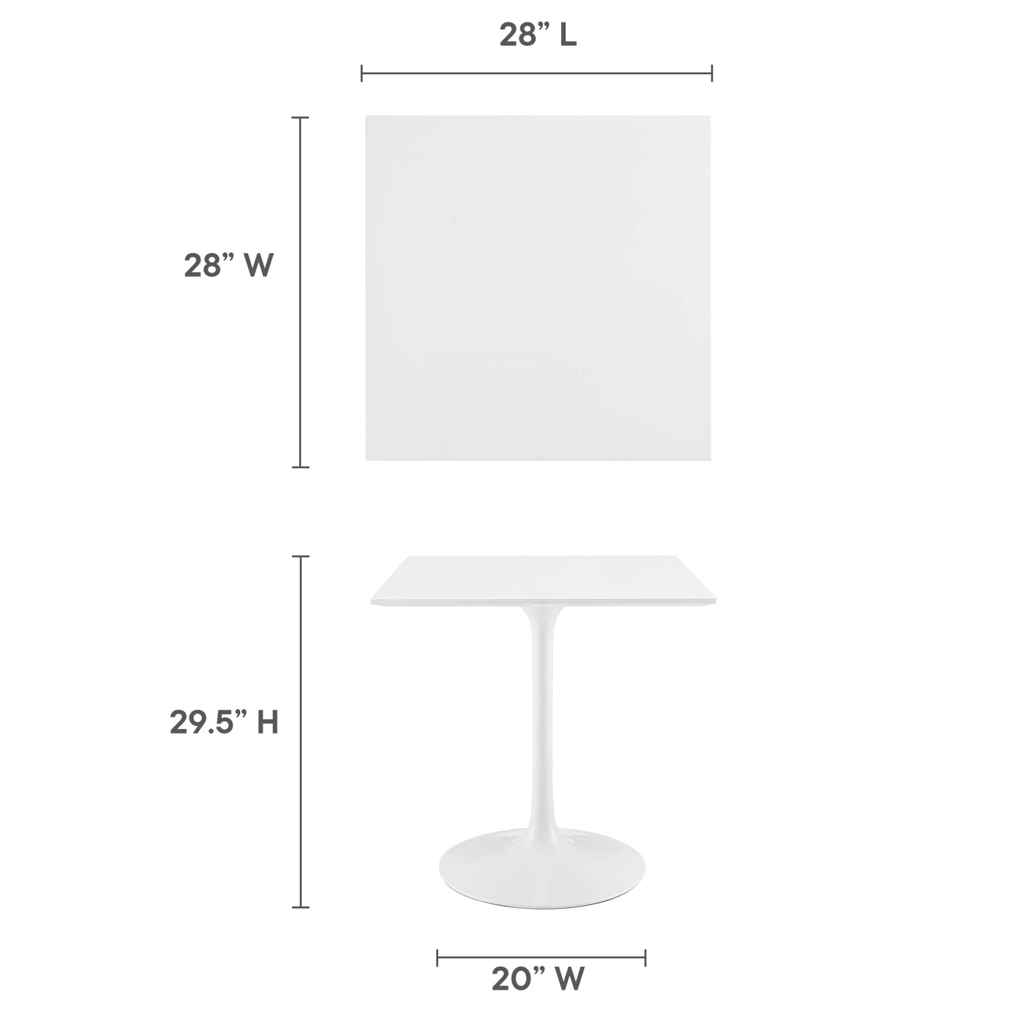 Modway Lippa 28" Square Wood Dining Table