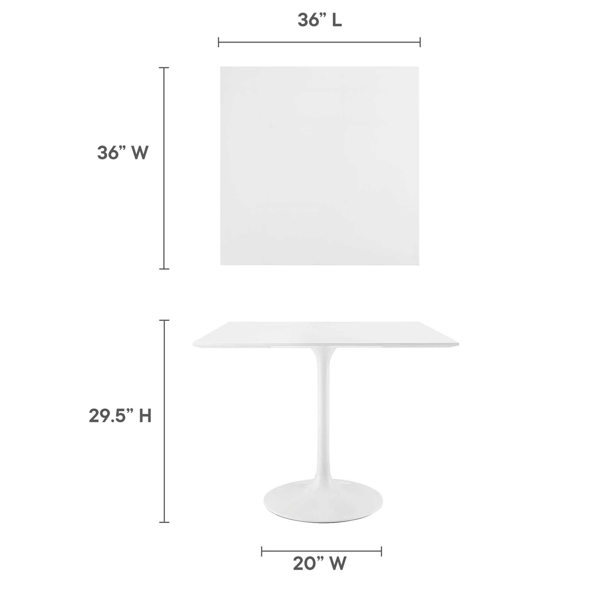 Modway Lippa 36" Square Wood Dining Table