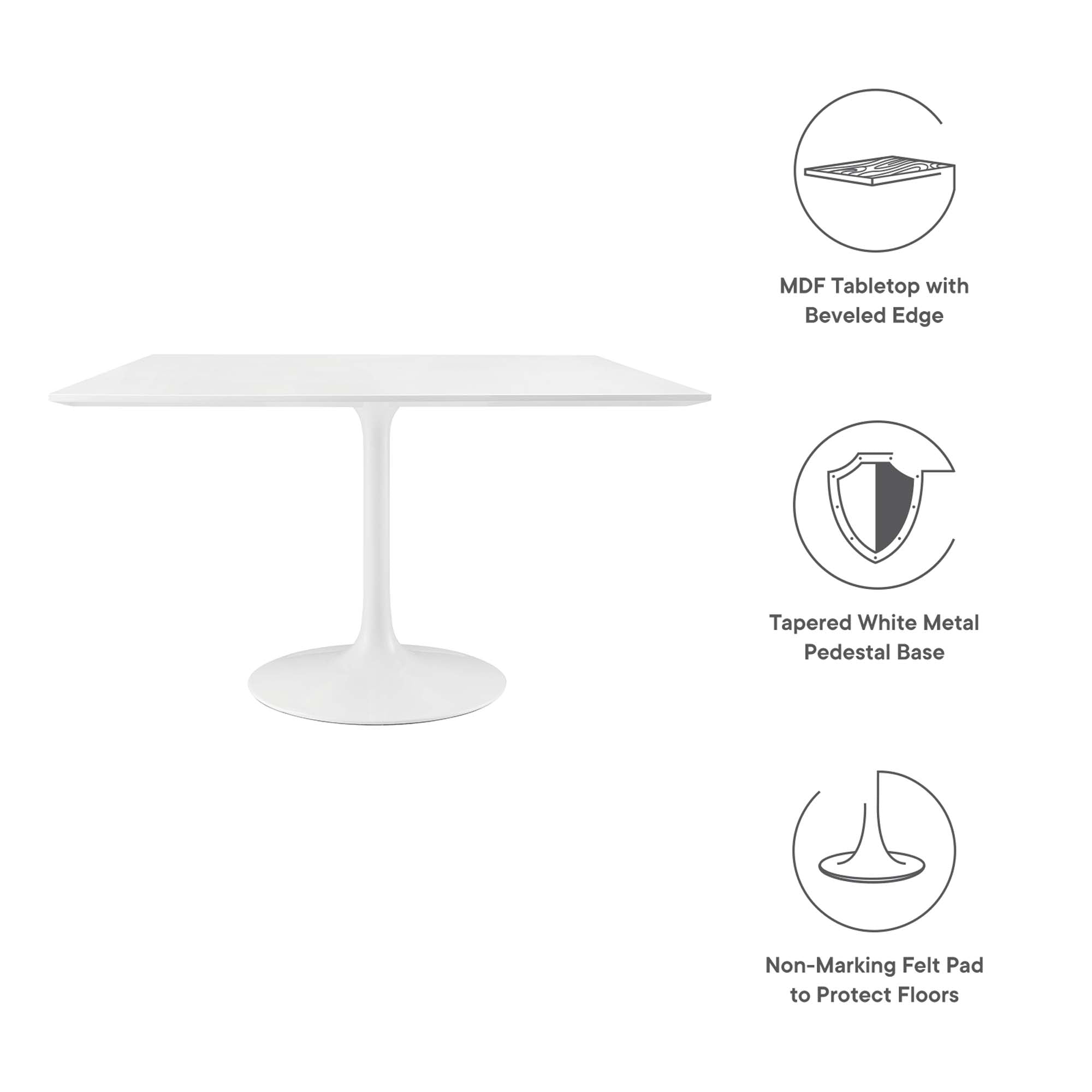 Modway Lippa 48" Square Wood Dining Table