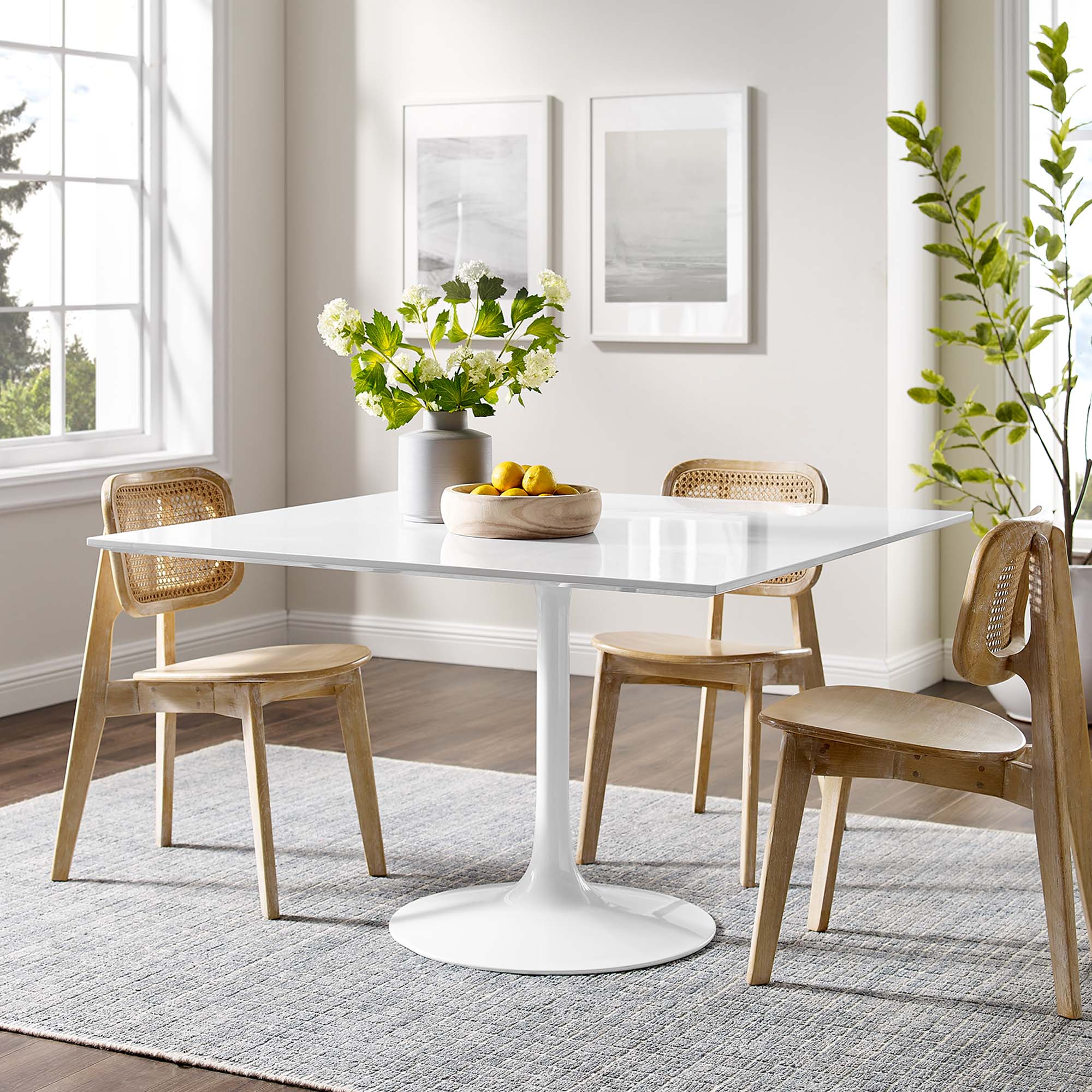 Modway Lippa 48" Square Wood Dining Table