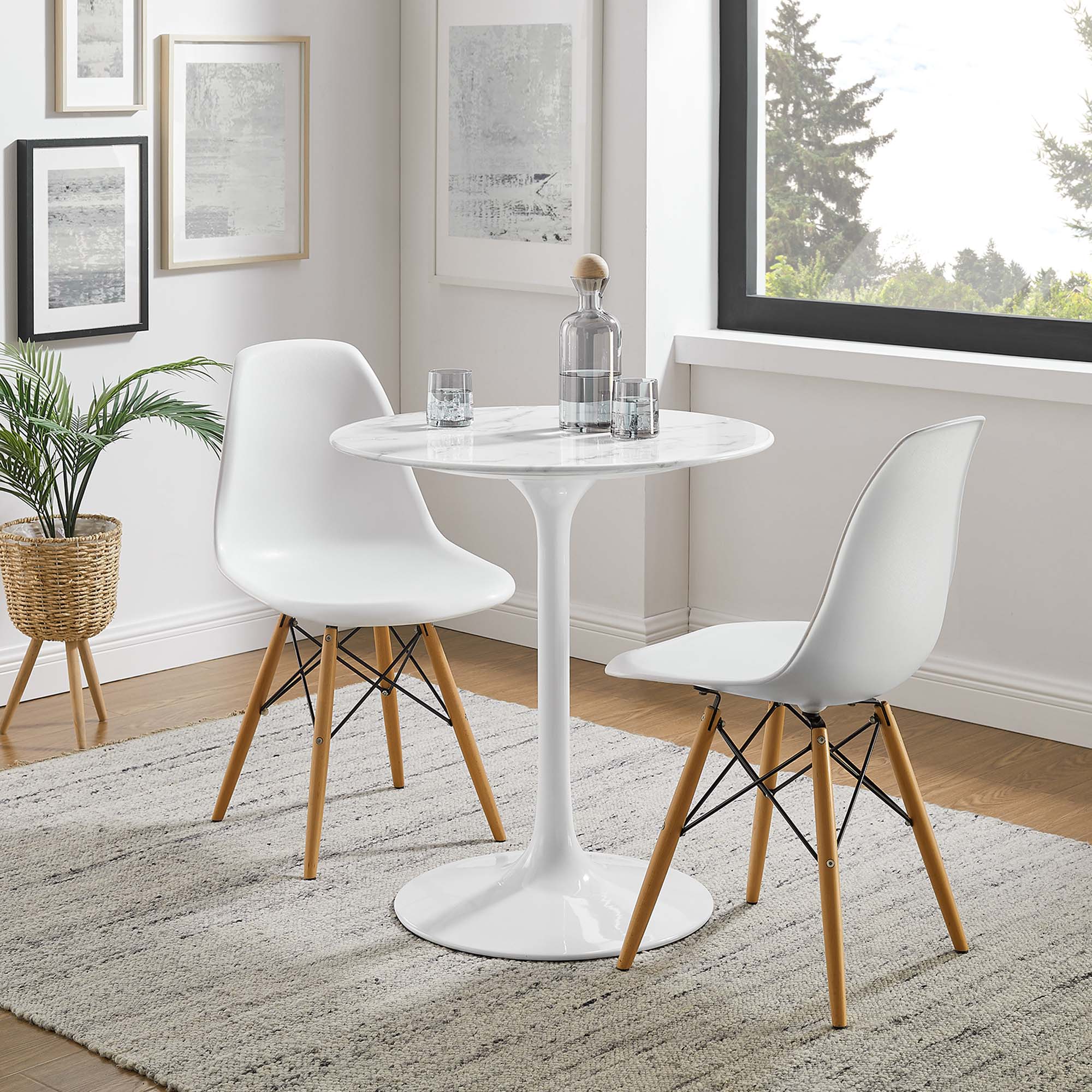 Modway Lippa 28" Round Faux Marble Dining Table