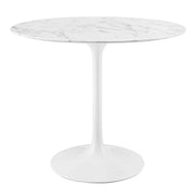 Modway Lippa 36" Round Faux Marble Dining Table