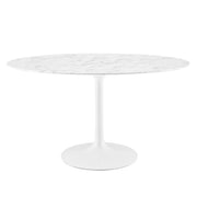 Modway Lippa 54" Oval Faux Marble Dining Table