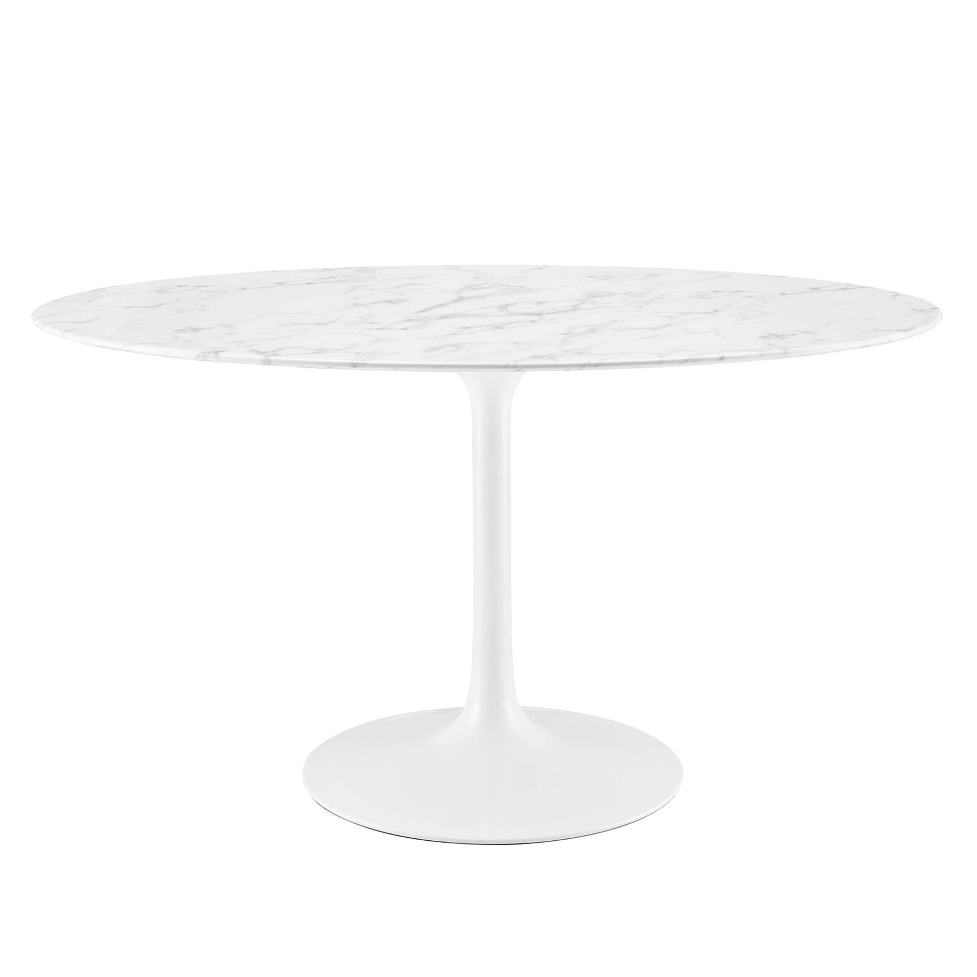 Modway Lippa 54" Oval Faux Marble Dining Table