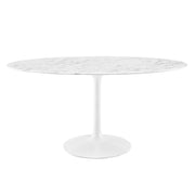 Modway Lippa 60" Oval Faux Marble Dining Table