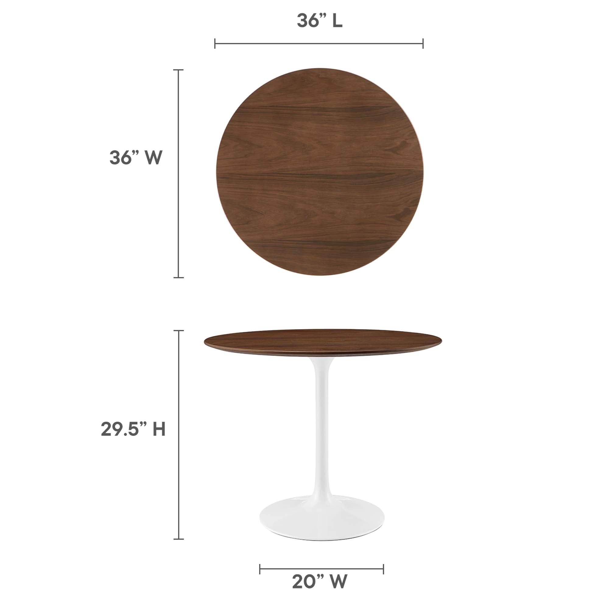 Modway Lippa 36" Round Wood Dining Table