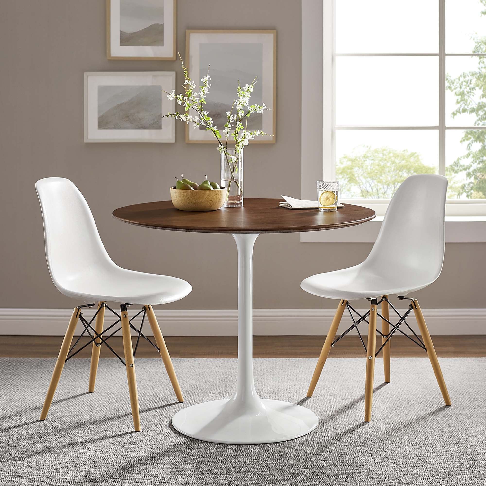 Modway Lippa 36" Round Wood Dining Table