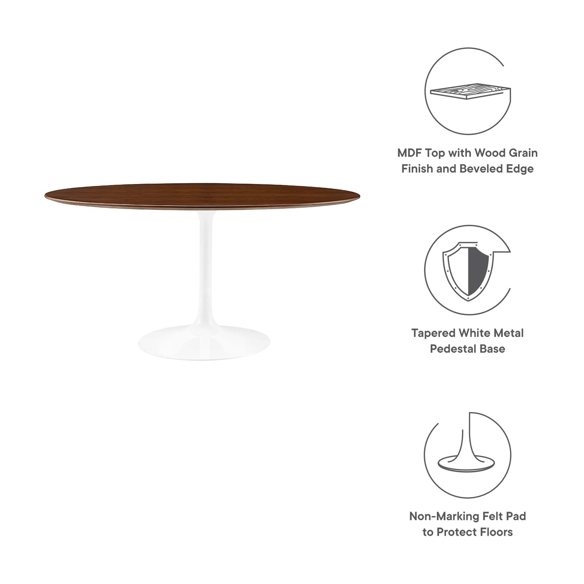 Modway Lippa 60" Oval Wood Dining Table