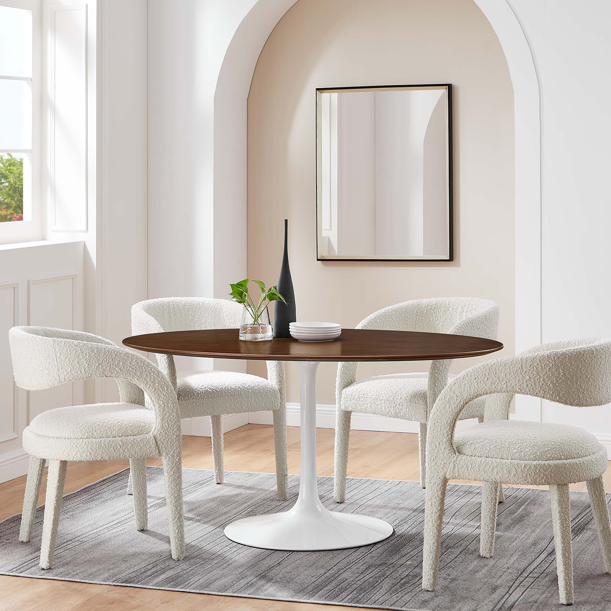 Modway Lippa 60" Oval Wood Dining Table