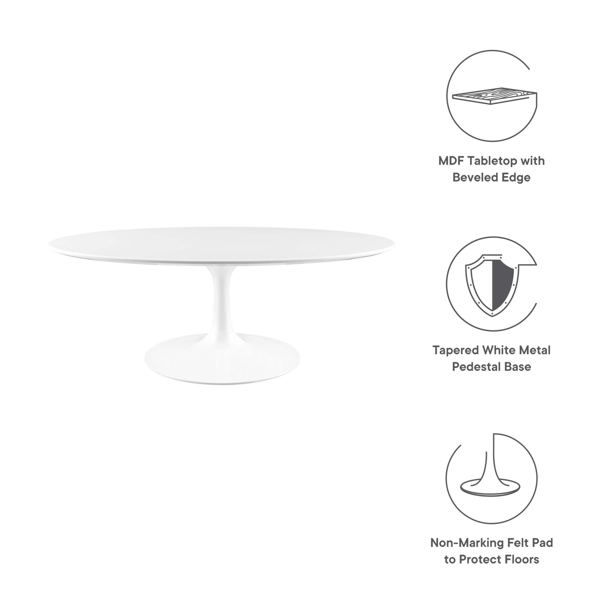 Modway Lippa 42" Oval Wood Coffee Table