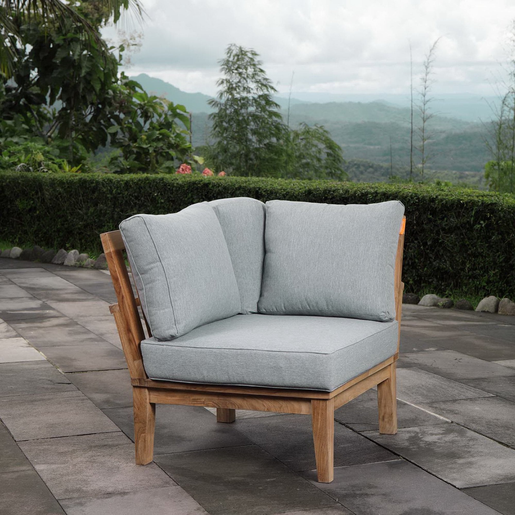 Modway Marina Outdoor Patio Teak Corner Sofa