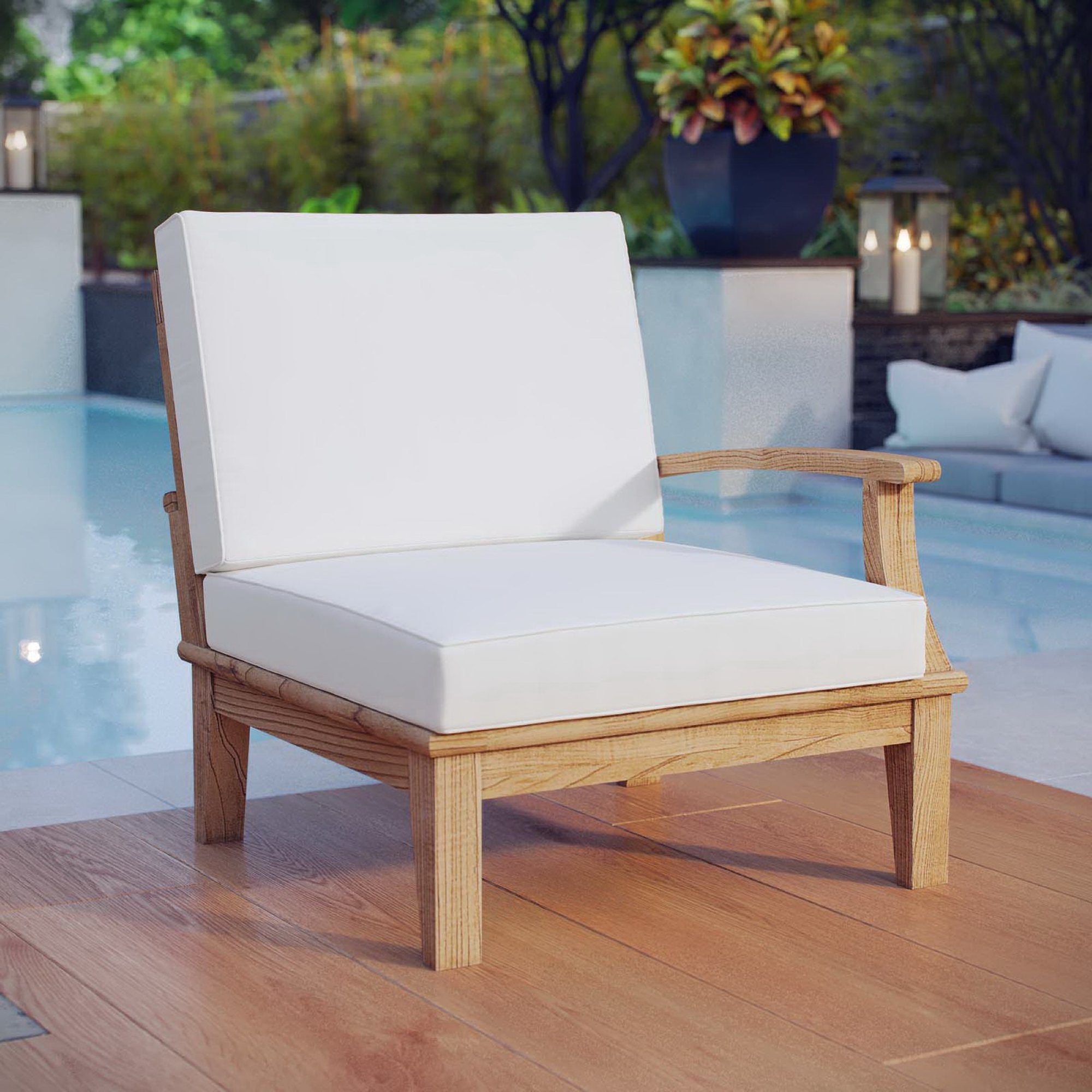 Modway Marina Outdoor Patio Teak Right-Facing Sofa