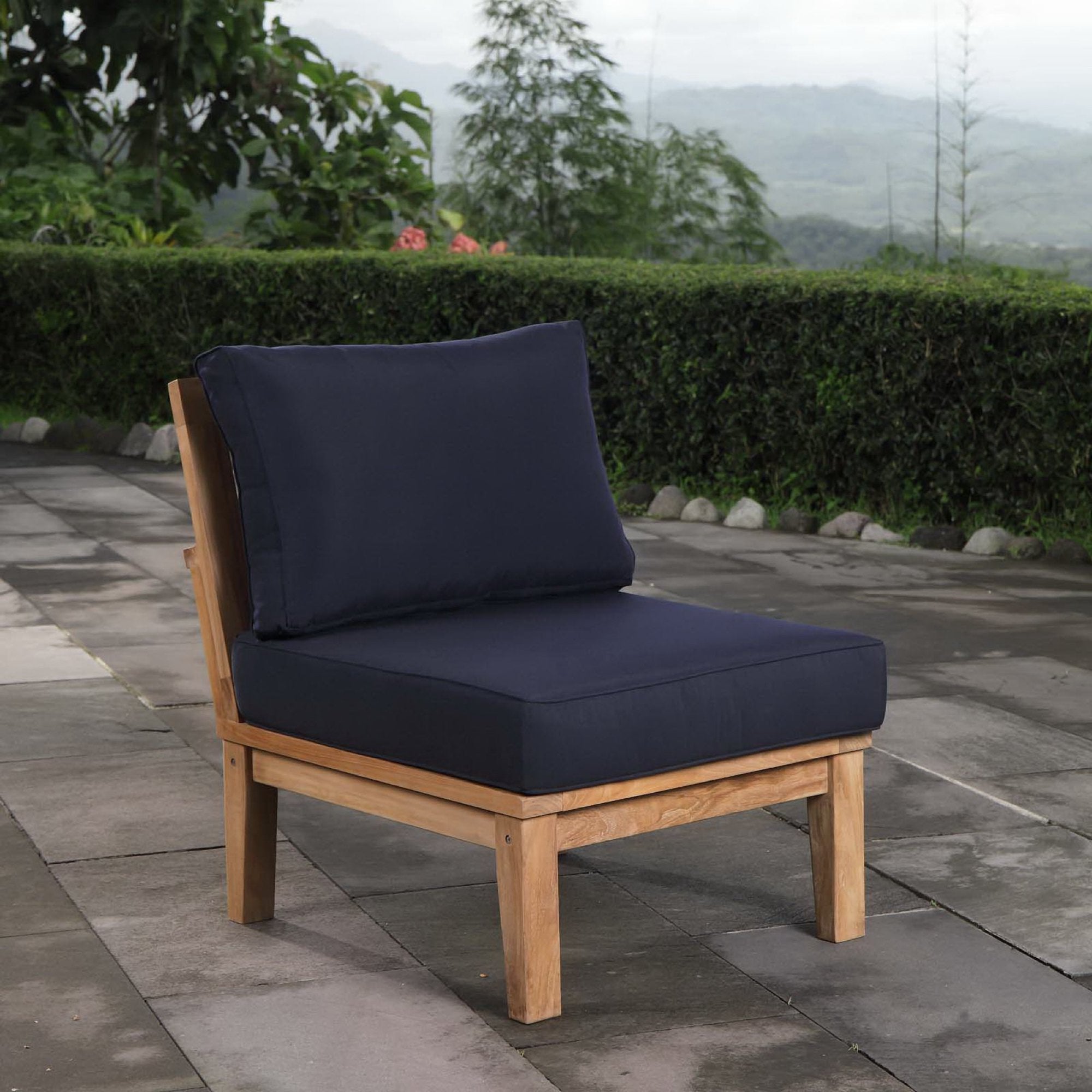 Modway Marina Armless Outdoor Patio Teak Sofa