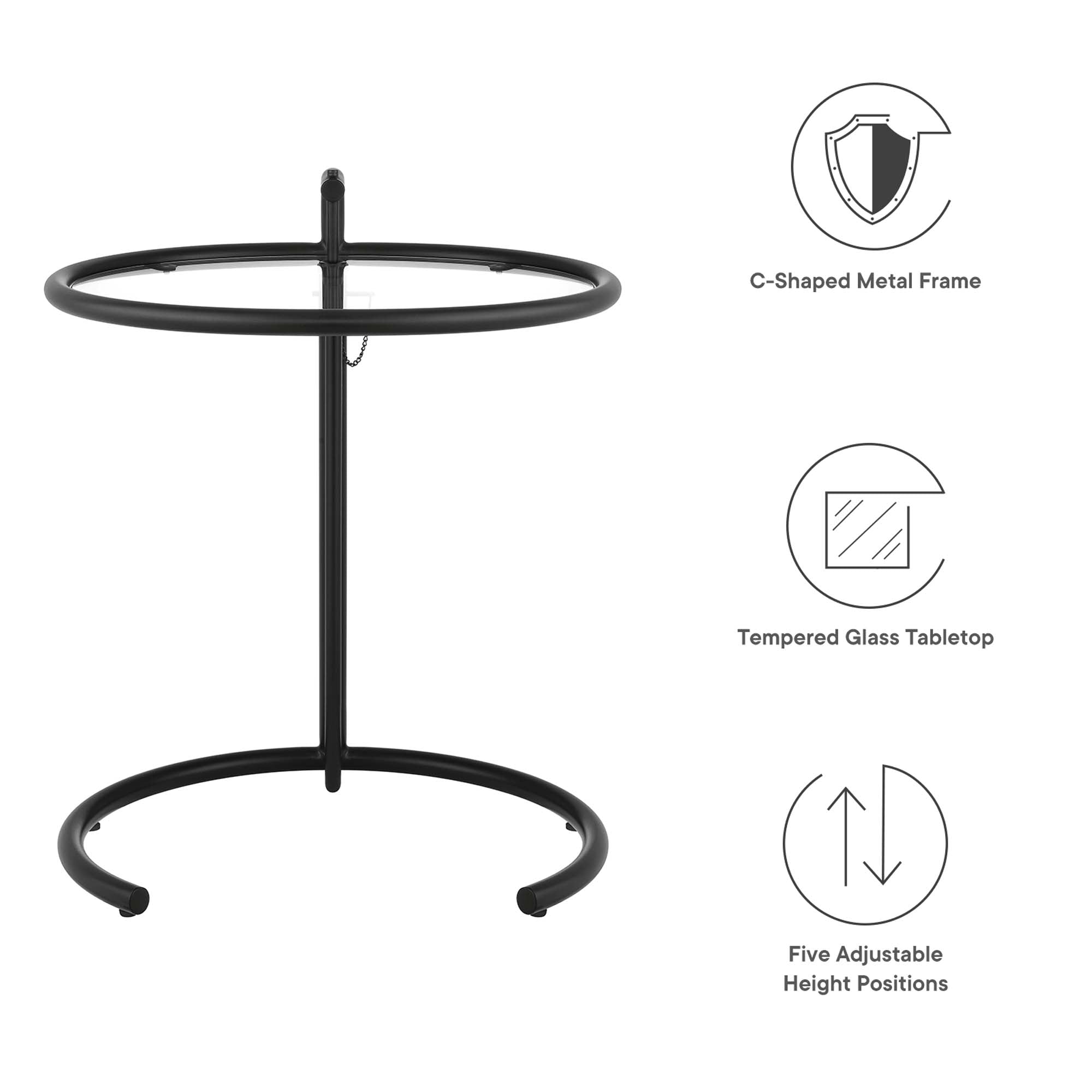 Modway Eileen Gray Metal Side Table