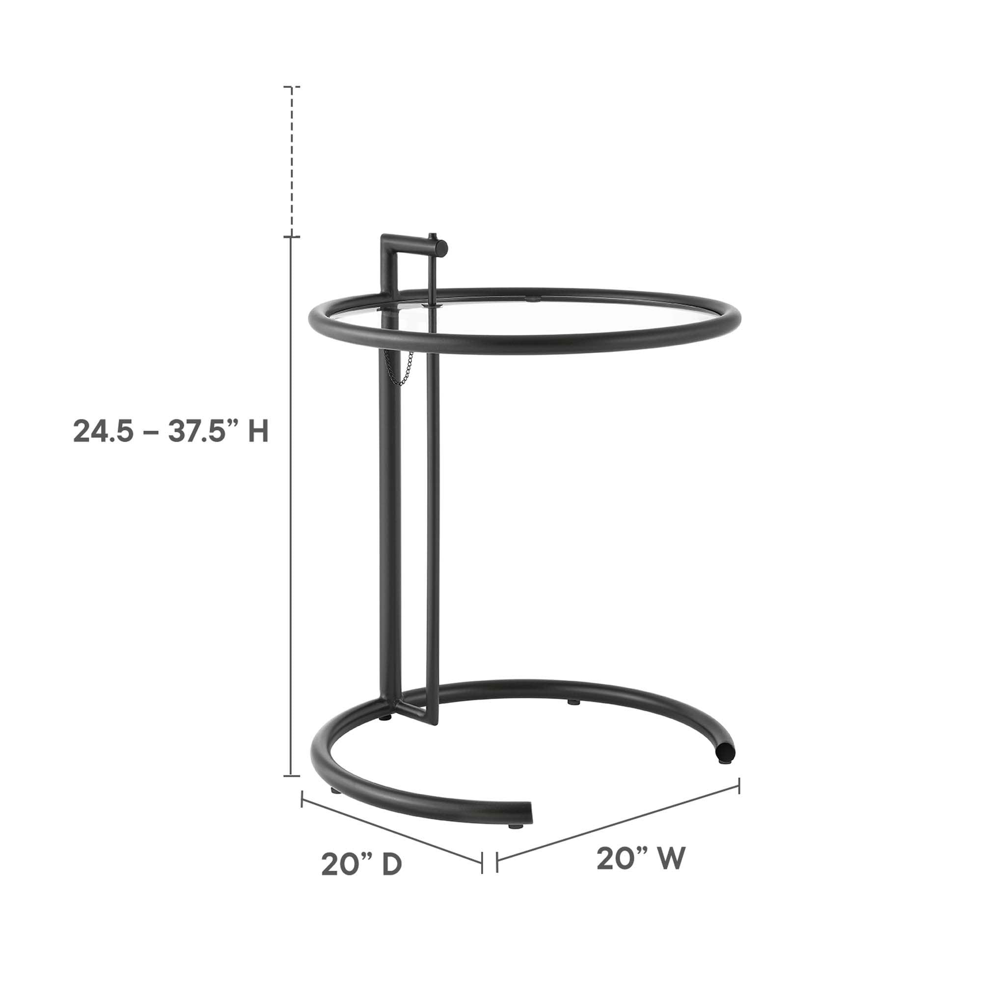 Modway Eileen Gray Metal Side Table