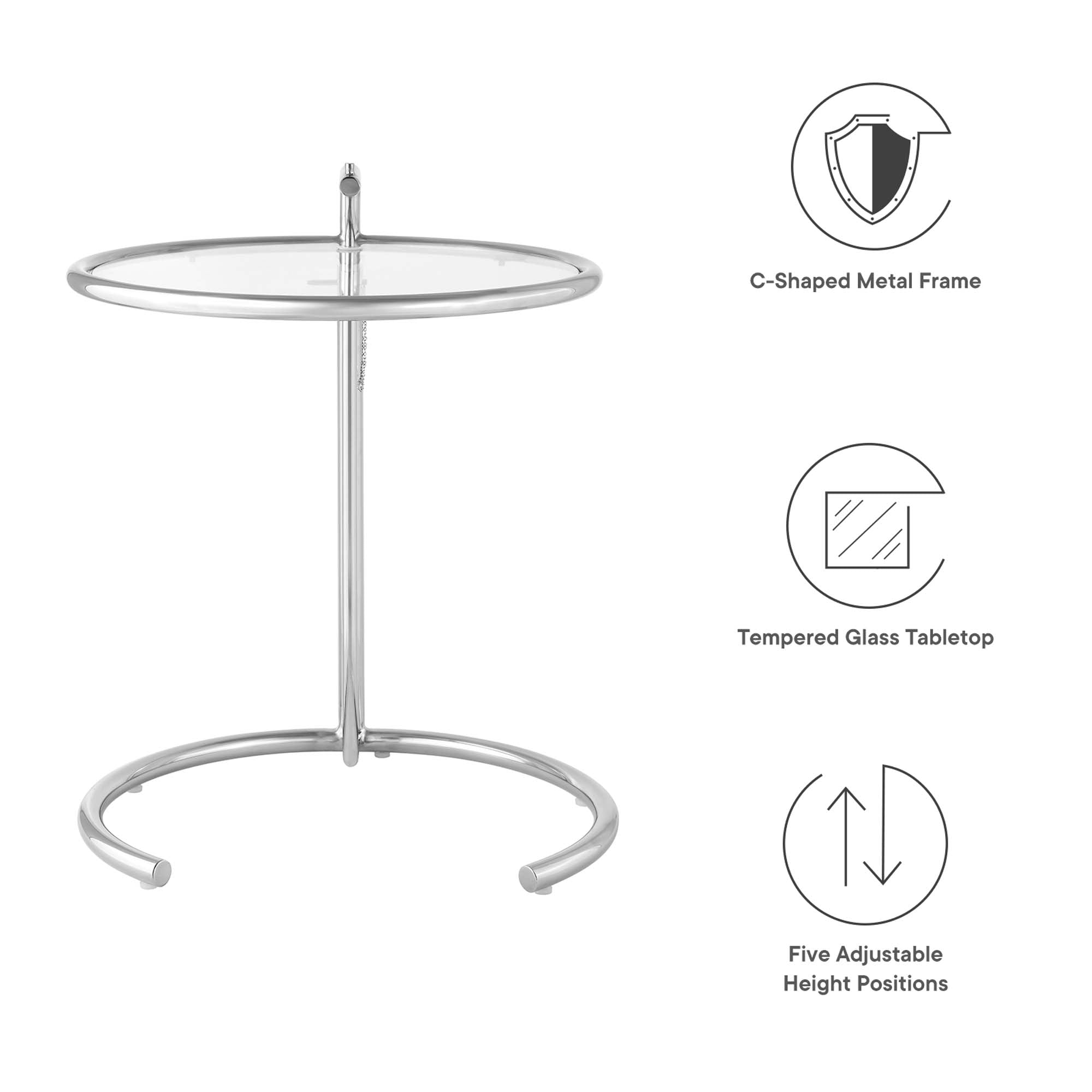 Modway Eileen Gray Metal Side Table