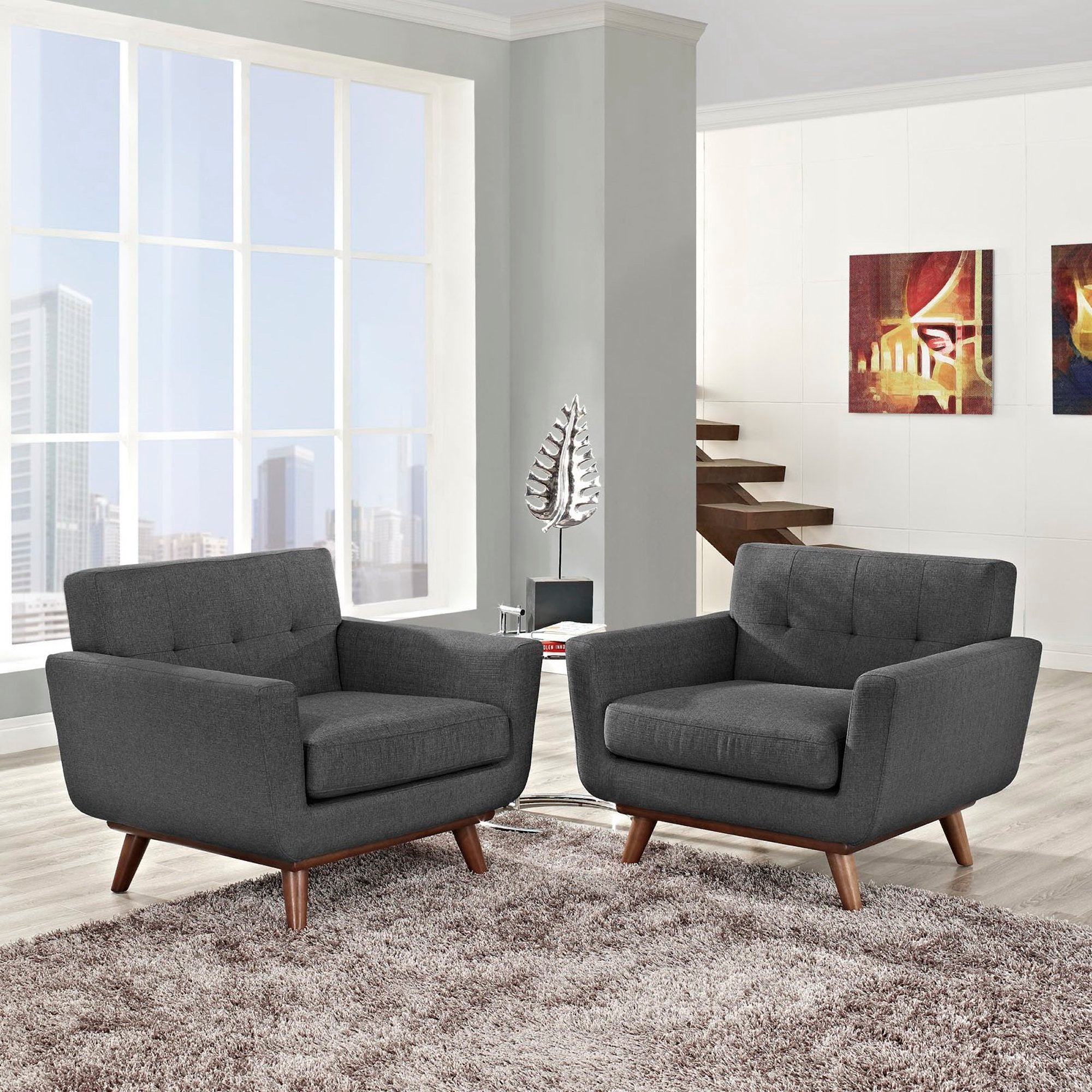 Modway Engage Wood Armchair Set of 2