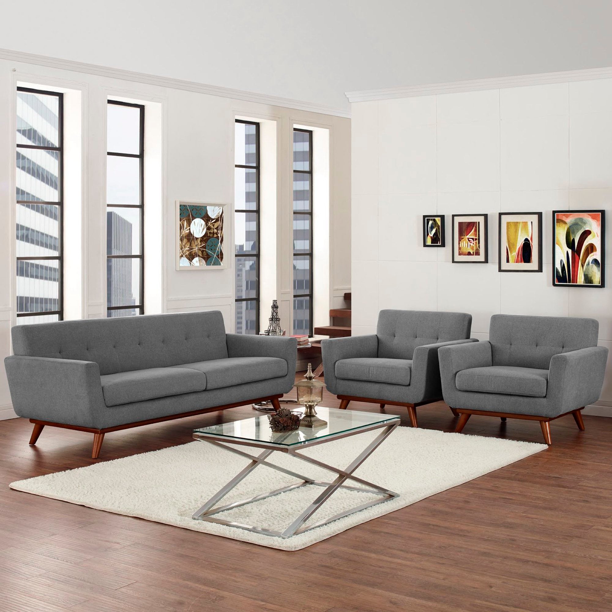 Modway Engage Armchairs and Sofa Set of 3