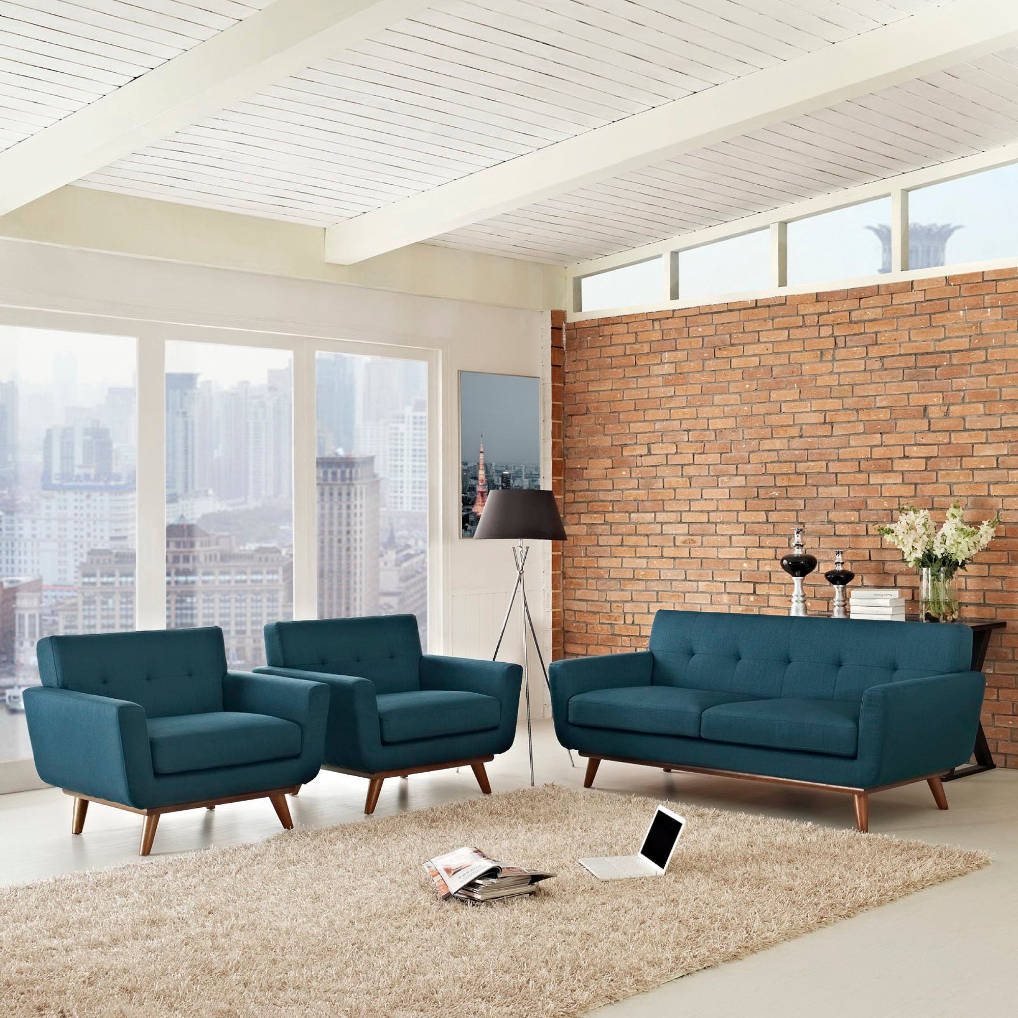 Modway Engage Armchairs and Loveseat Set of 3