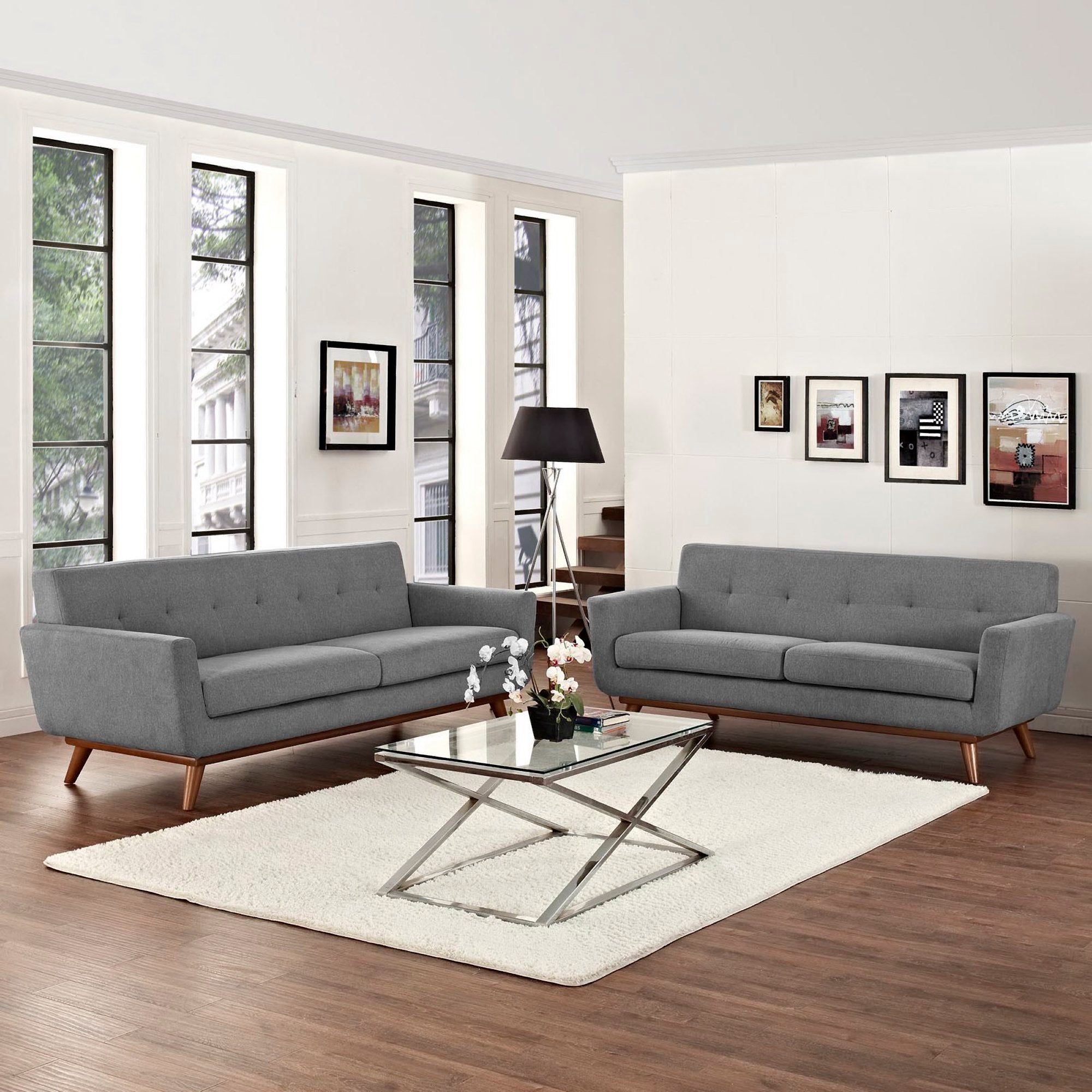Modway Engage Loveseat and Sofa Set of 2