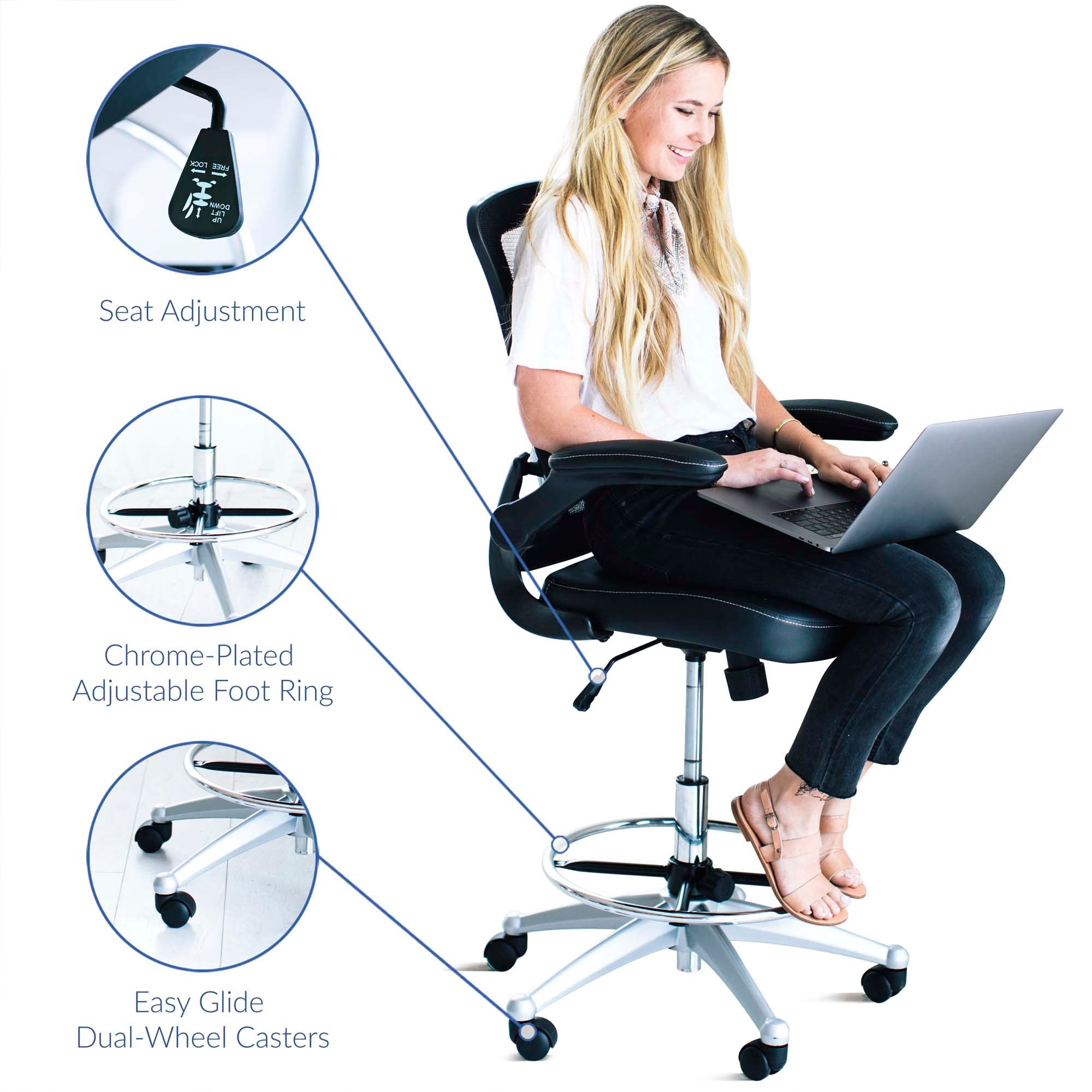 Modway Attainment Vinyl Drafting Chair