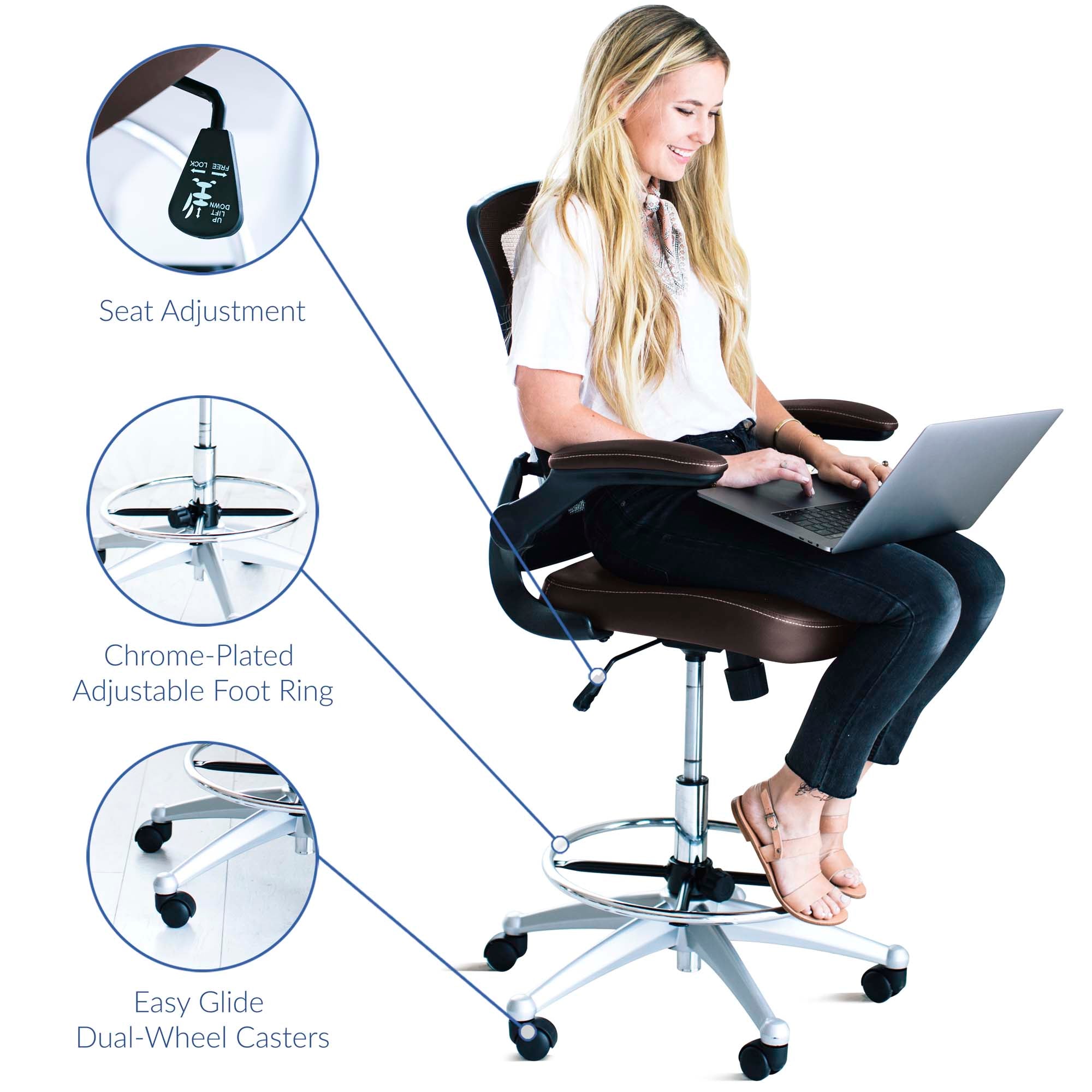 Modway Attainment Vinyl Drafting Chair