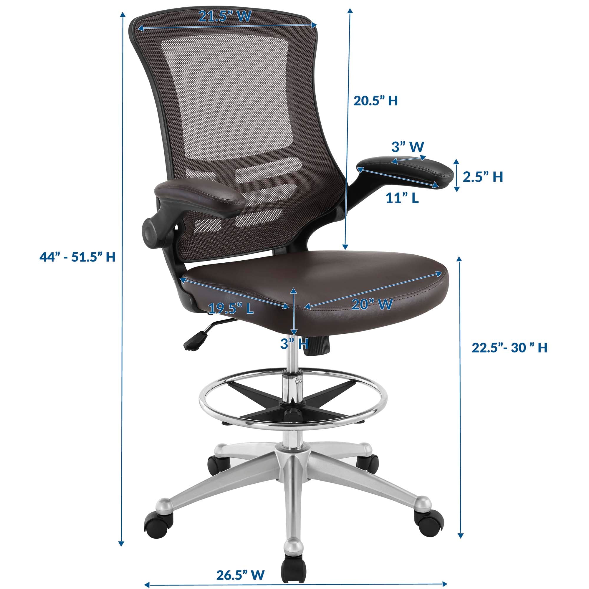 Modway Attainment Vinyl Drafting Chair