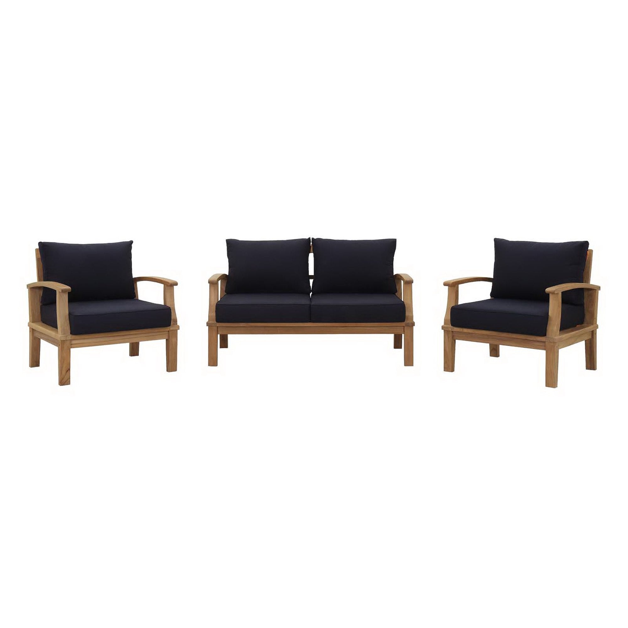 Modway Marina 3 Piece Outdoor Patio Teak Set