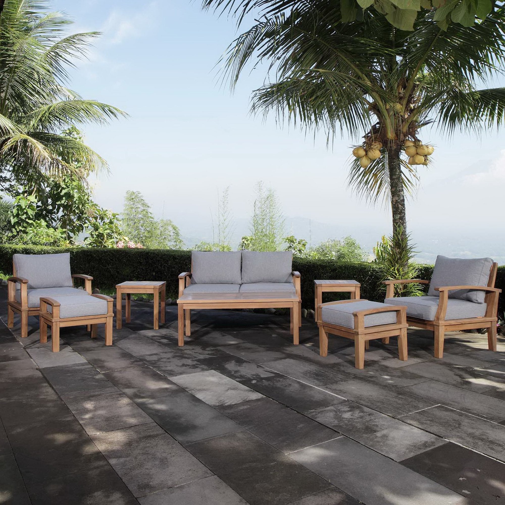 Modway Marina 8 Piece Outdoor Patio Teak Set
