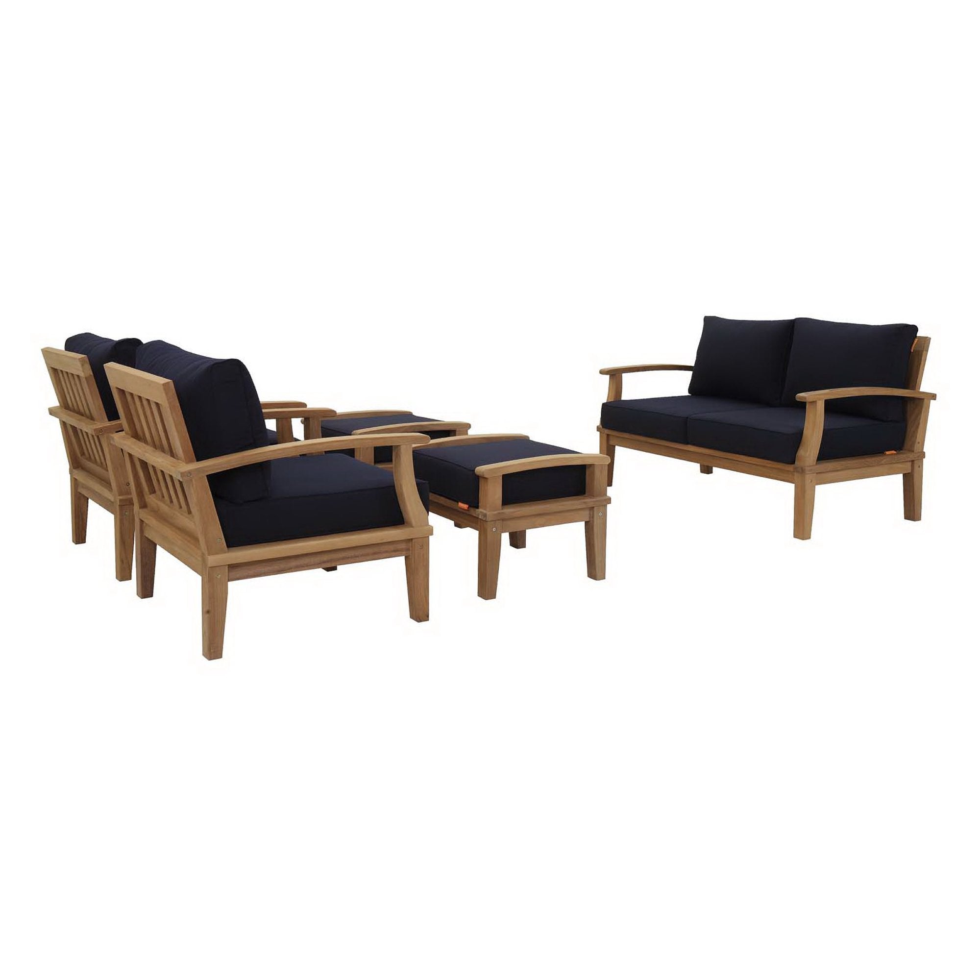 Modway Marina 5 Piece Outdoor Patio Teak Set