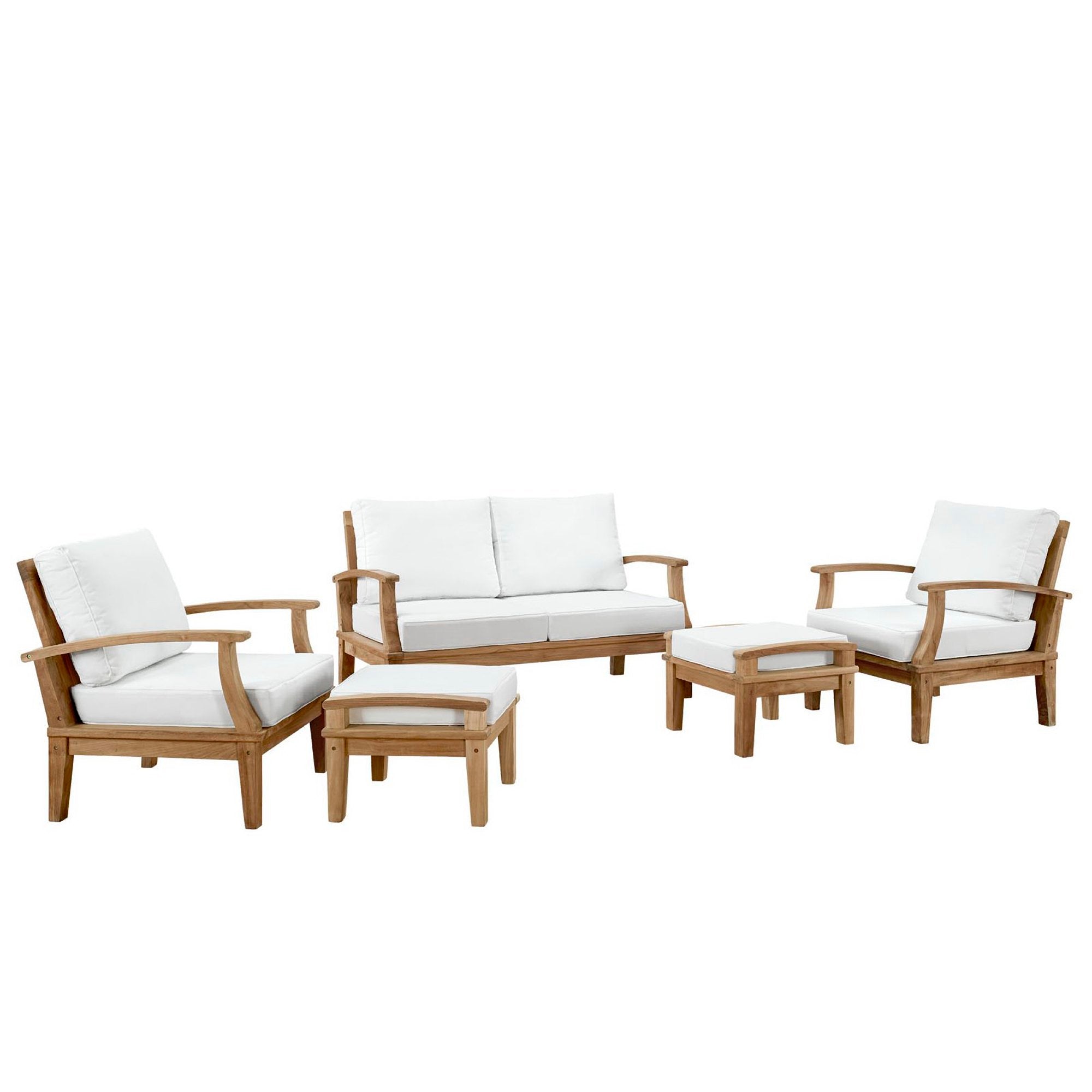 Modway Marina 5 Piece Outdoor Patio Teak Set