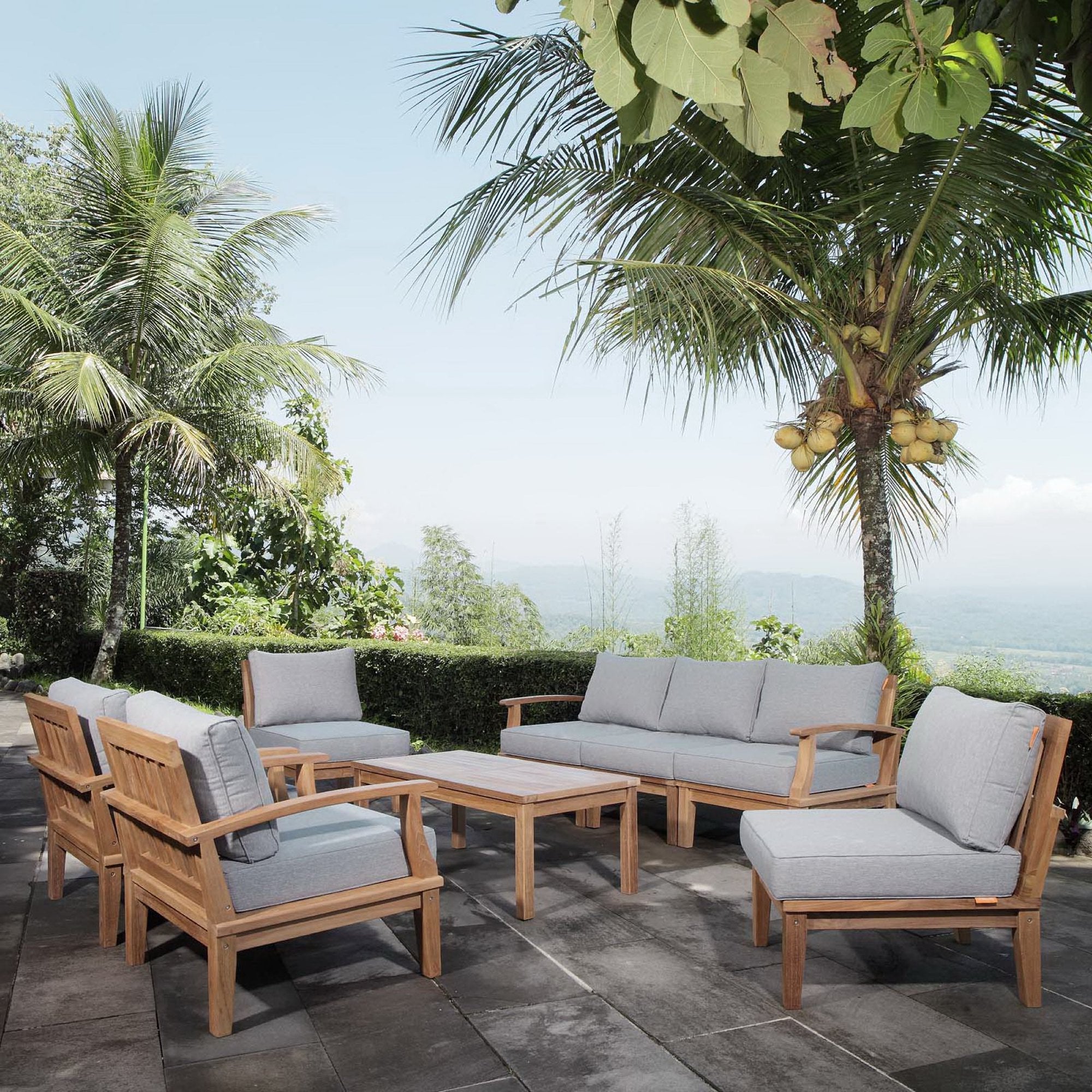 Modway Marina 8 Piece Outdoor Patio Teak Set