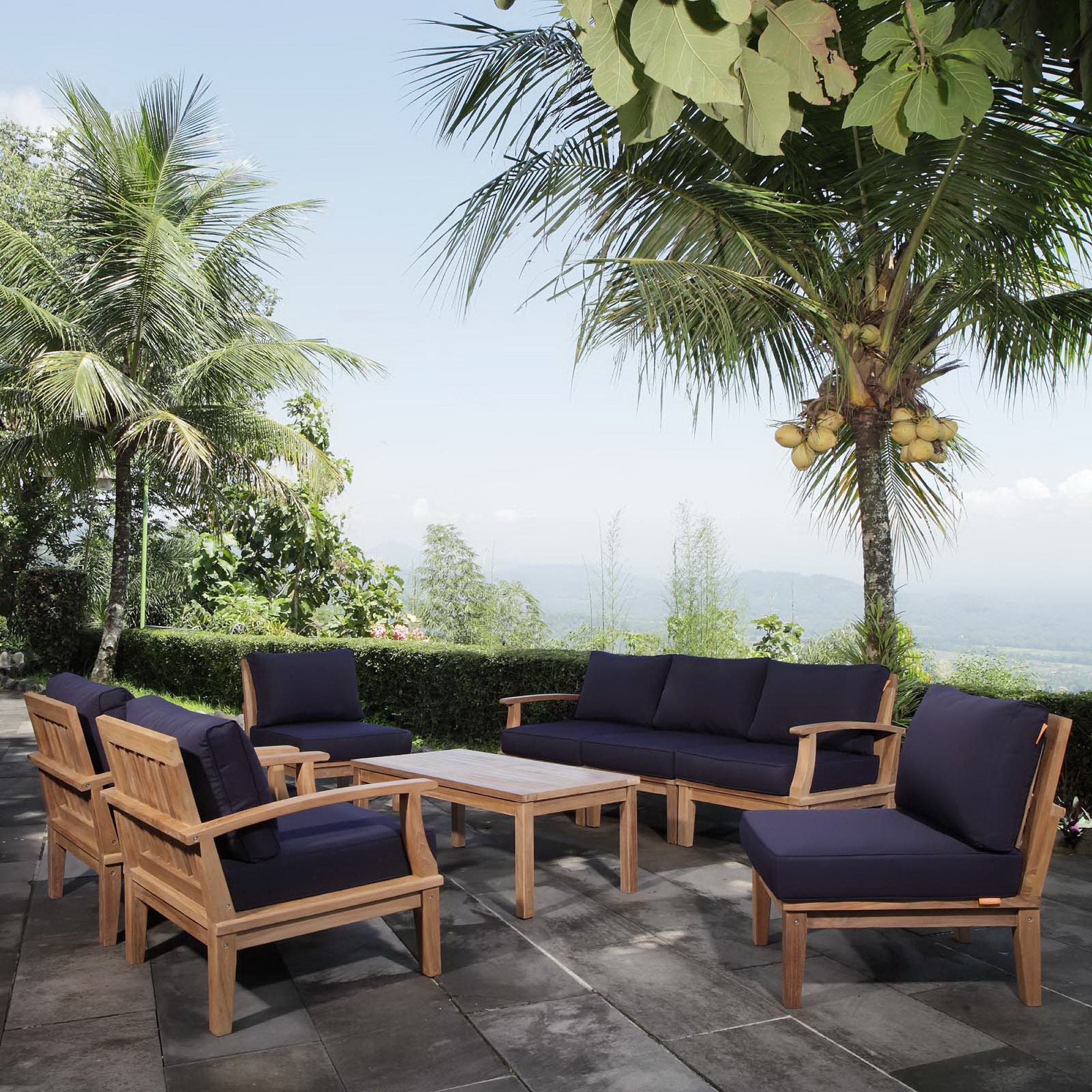 Modway Marina 8 Piece Outdoor Patio Teak Set