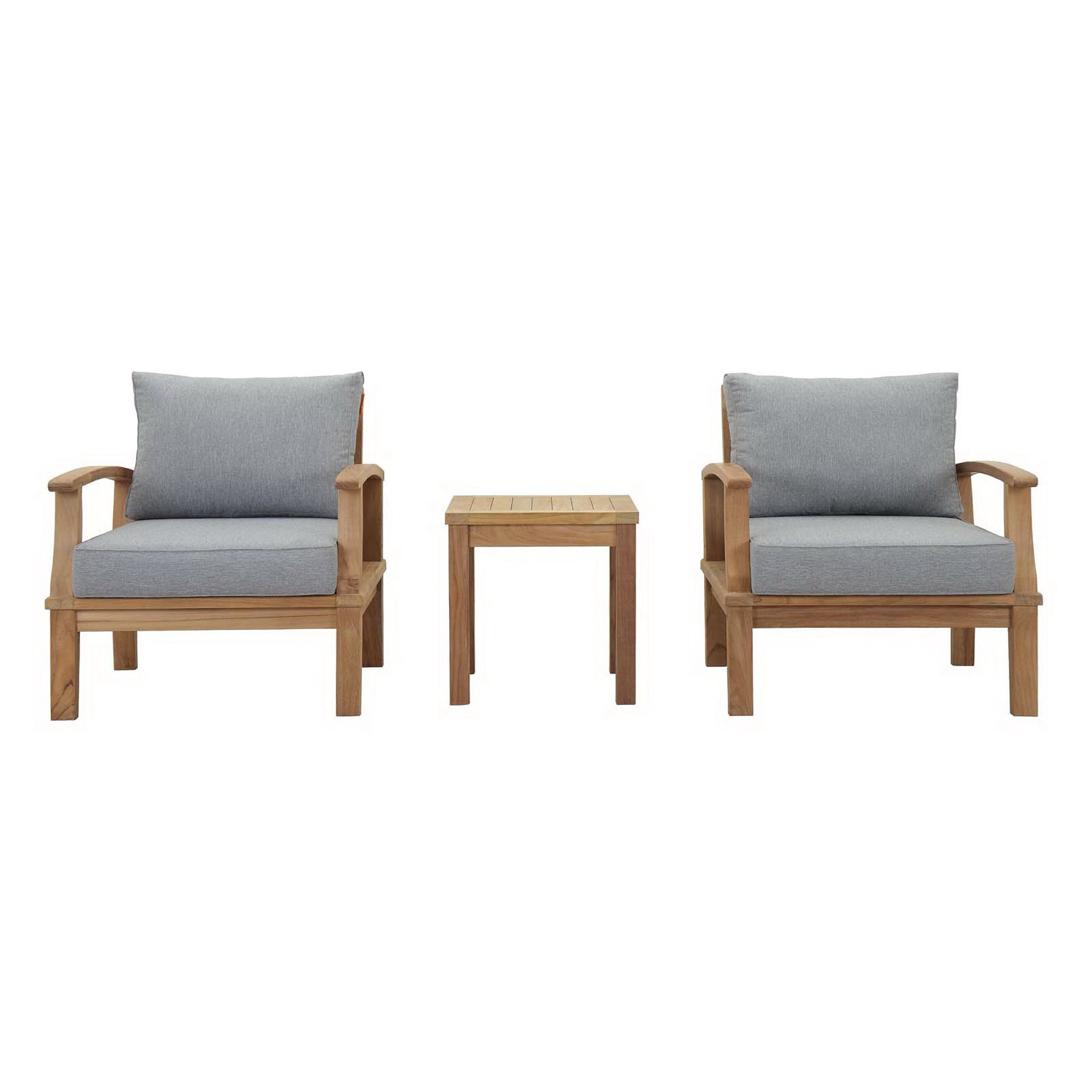 Modway Marina 3 Piece Outdoor Patio Teak Set
