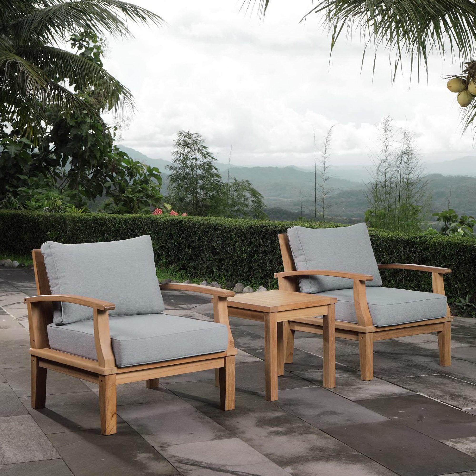 Modway Marina 3 Piece Outdoor Patio Teak Set