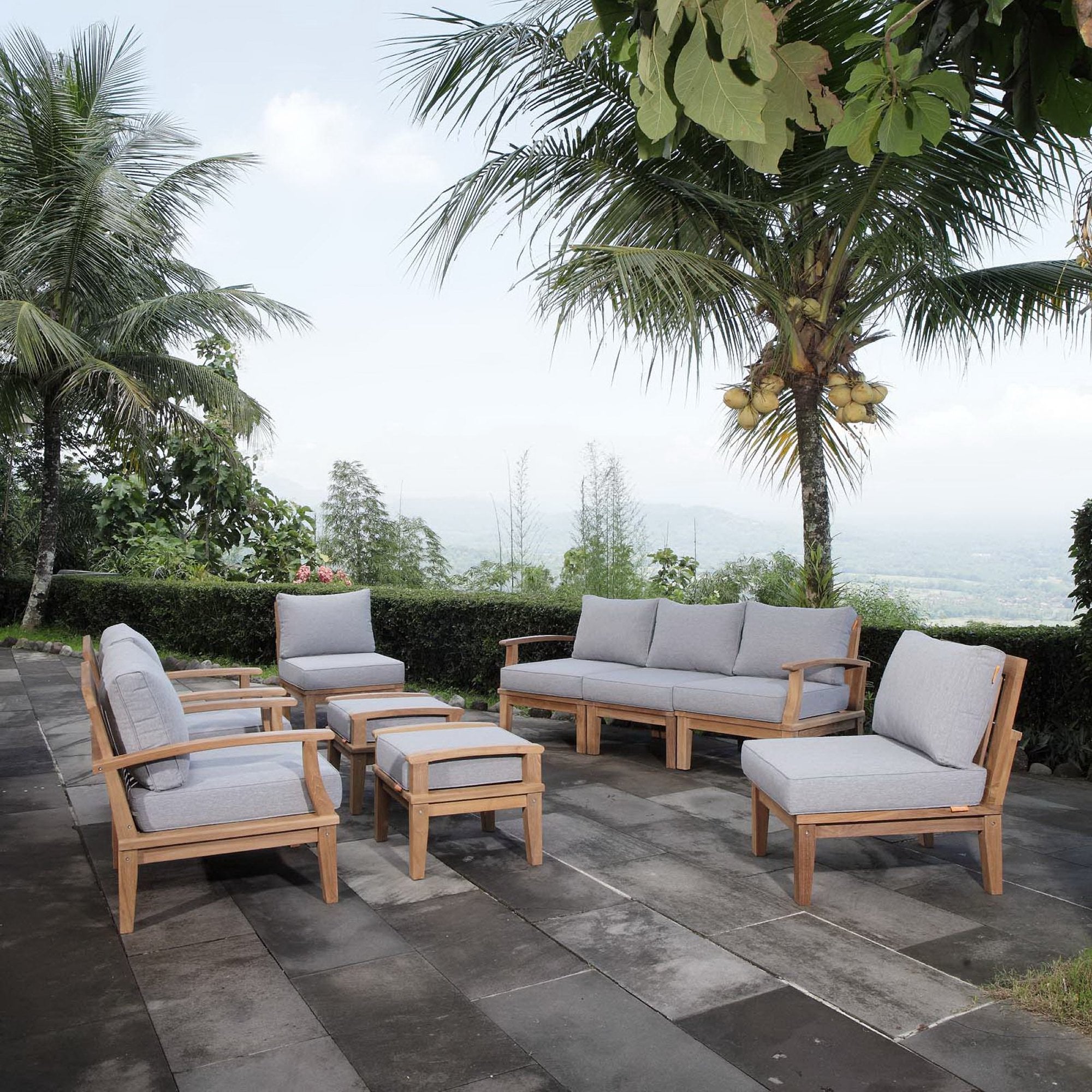 Modway Marina 9 Piece Outdoor Patio Teak Set