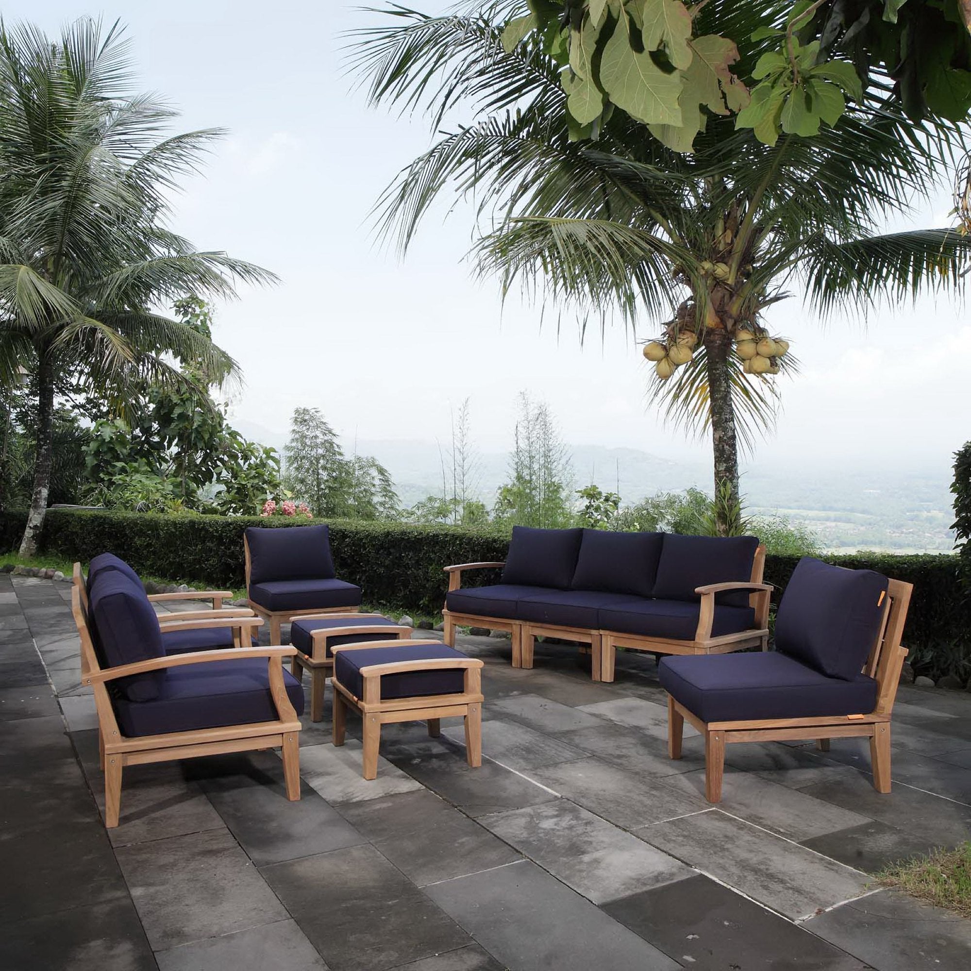 Modway Marina 9 Piece Outdoor Patio Teak Set