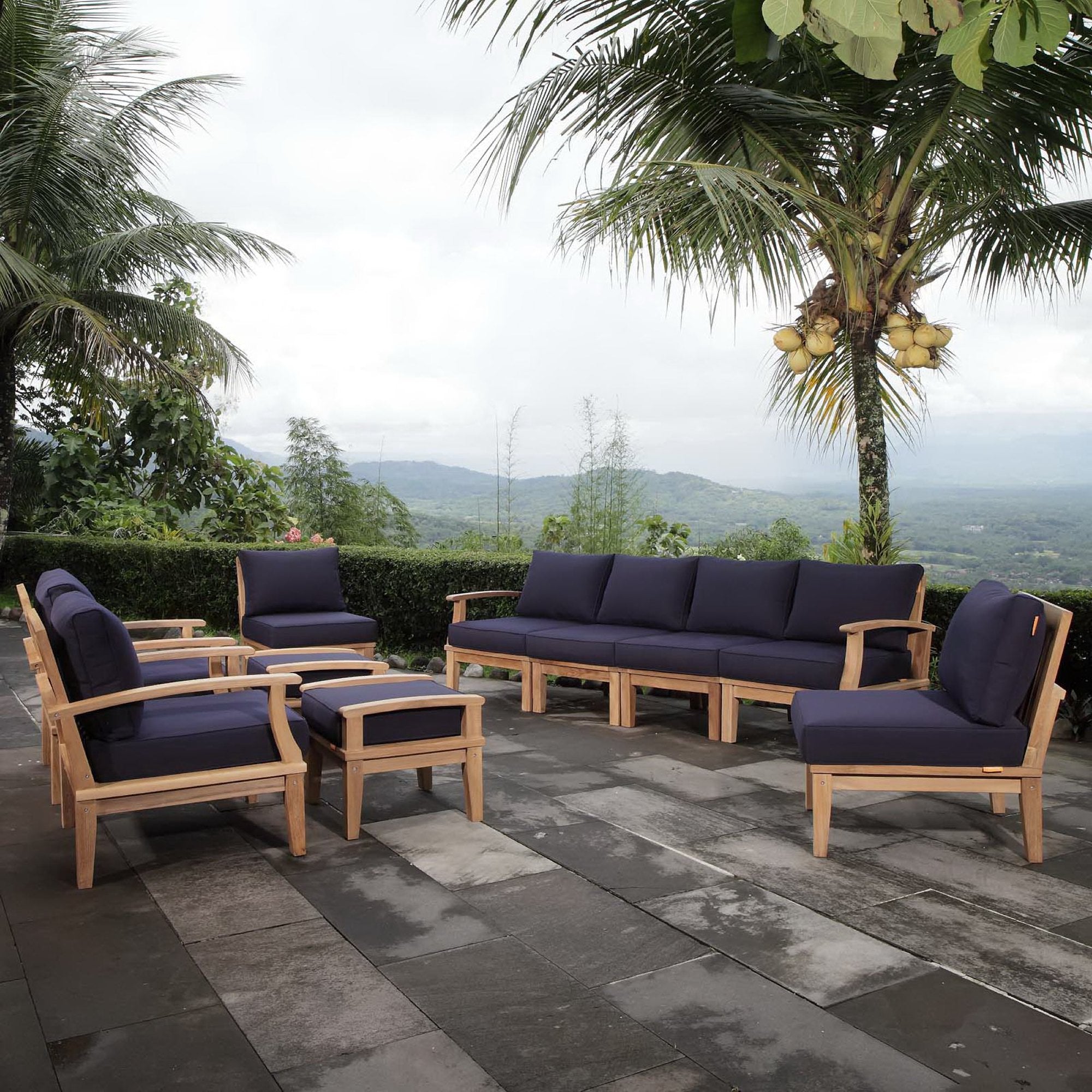 Modway Marina 10 Piece Outdoor Patio Teak Set