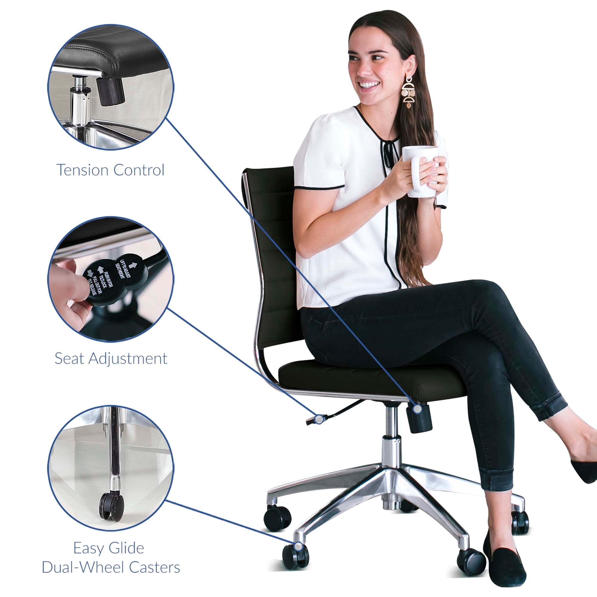 Modway Jive Armless Mid Back Office Chair