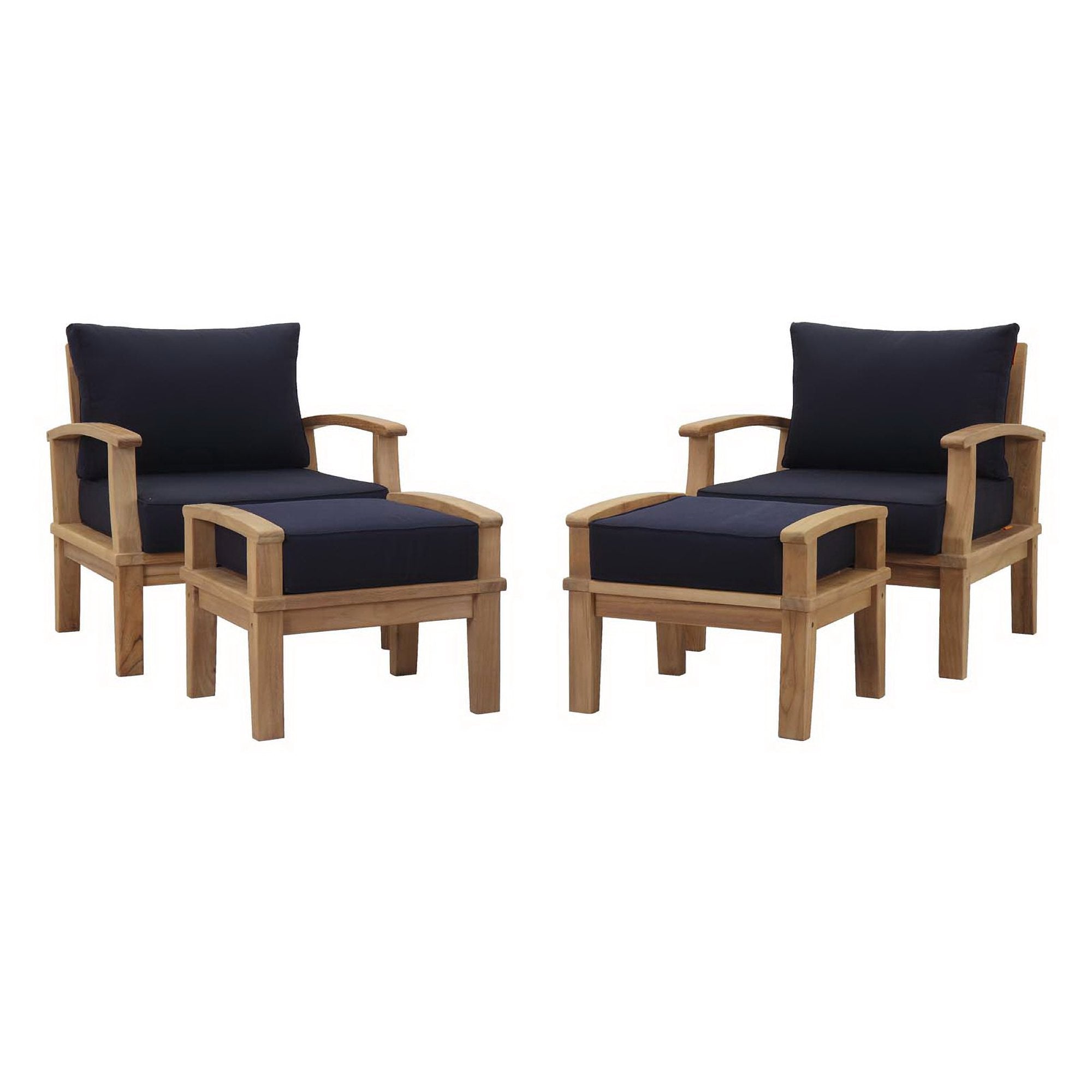 Modway Marina 4 Piece Outdoor Patio Teak Set