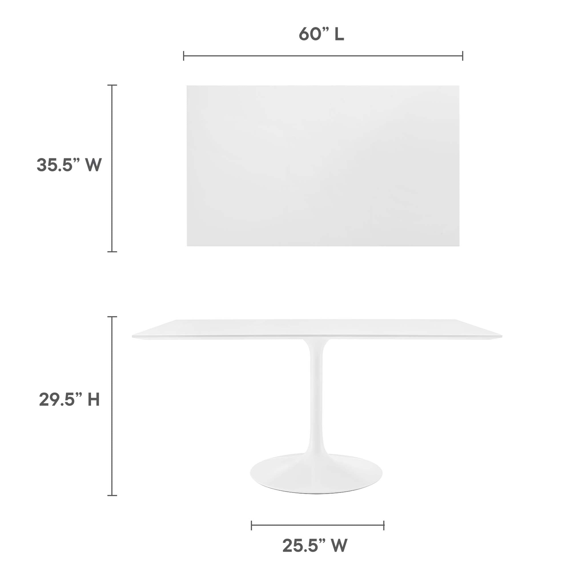Modway Lippa 60" Rectangle Wood Dining Table