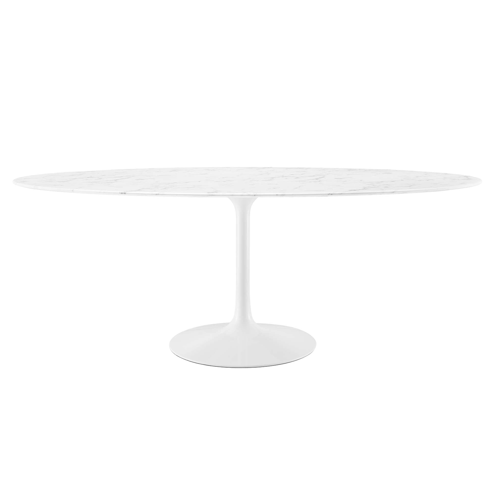 Modway Lippa 78" Oval Faux Marble Dining Table