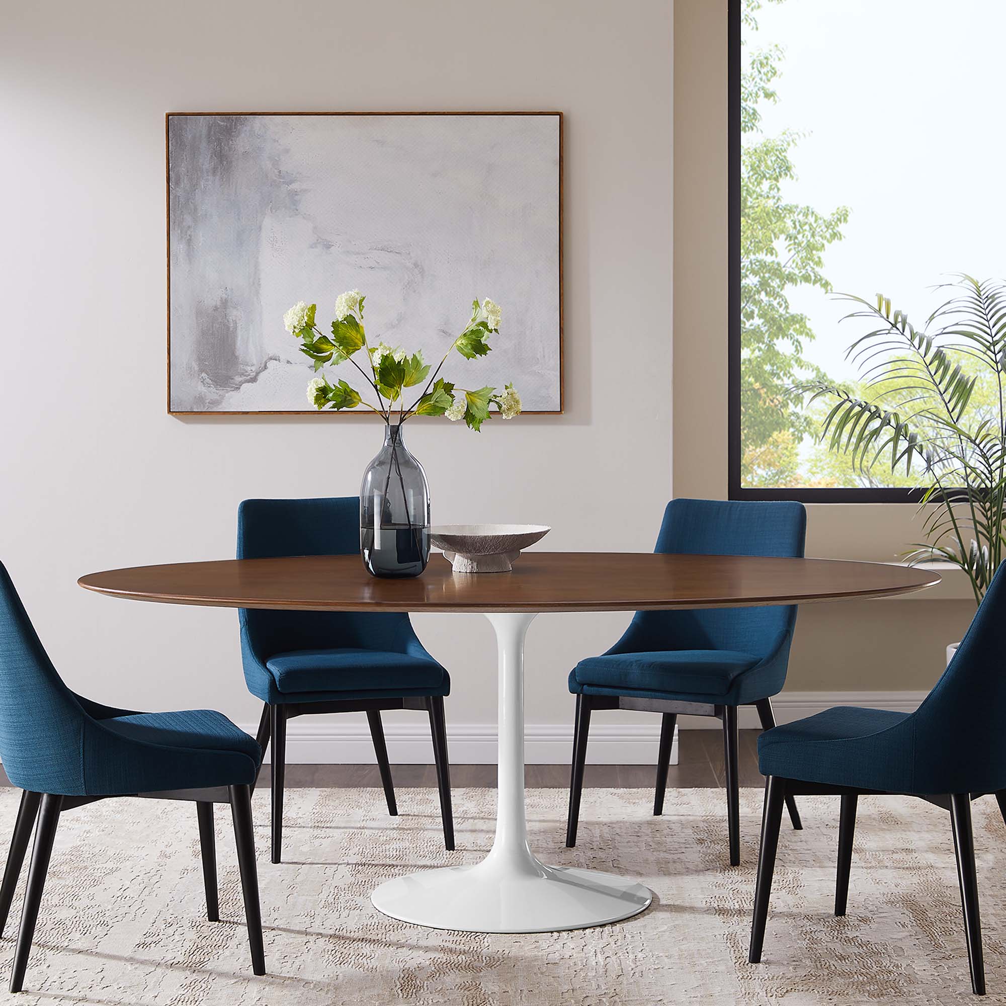 Modway Lippa 78" Oval Wood Dining Table