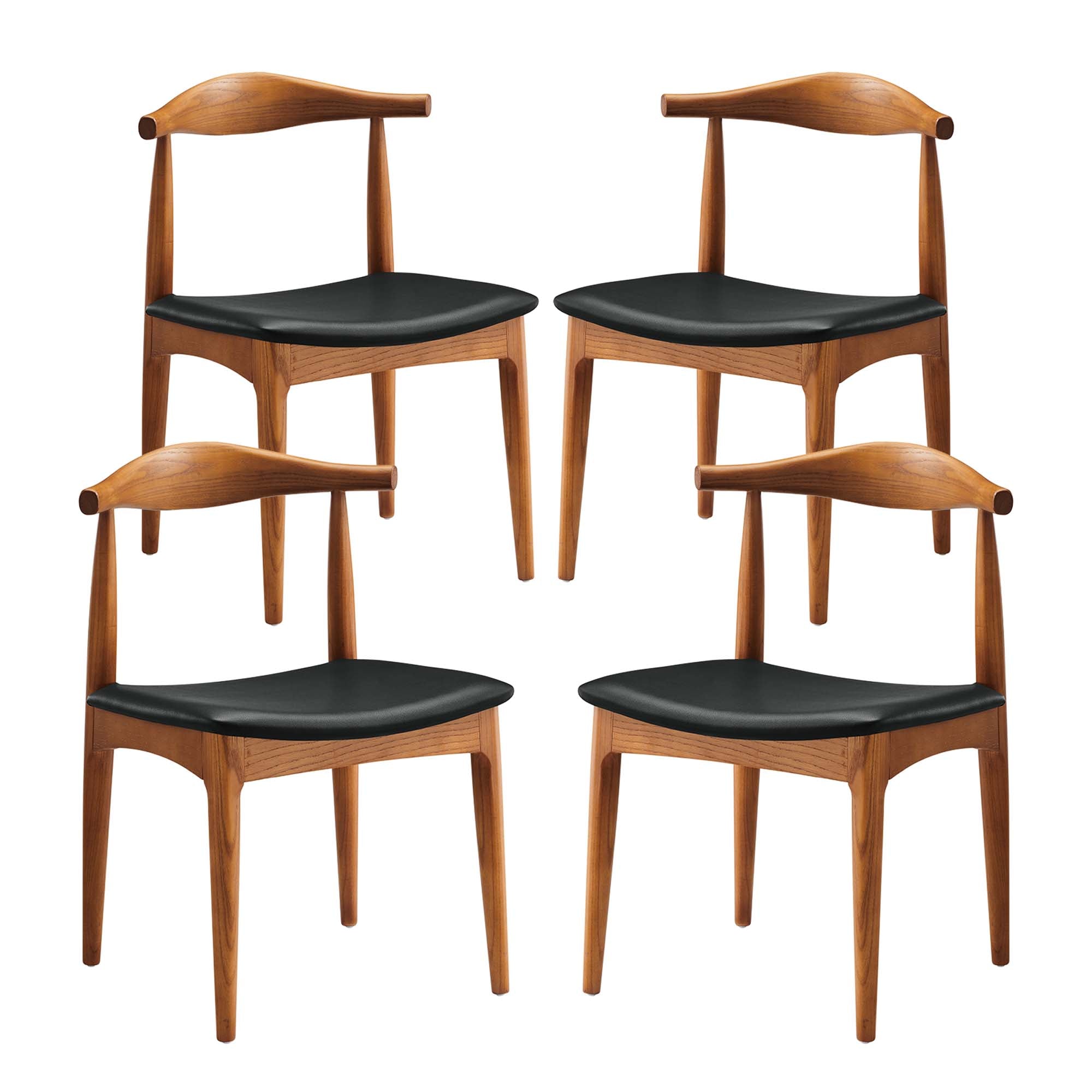 Modway Tracy Wood Dining Chairs Set of 4