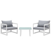 Modway Fortuna 3 Piece Outdoor Patio Sectional Sofa Set
