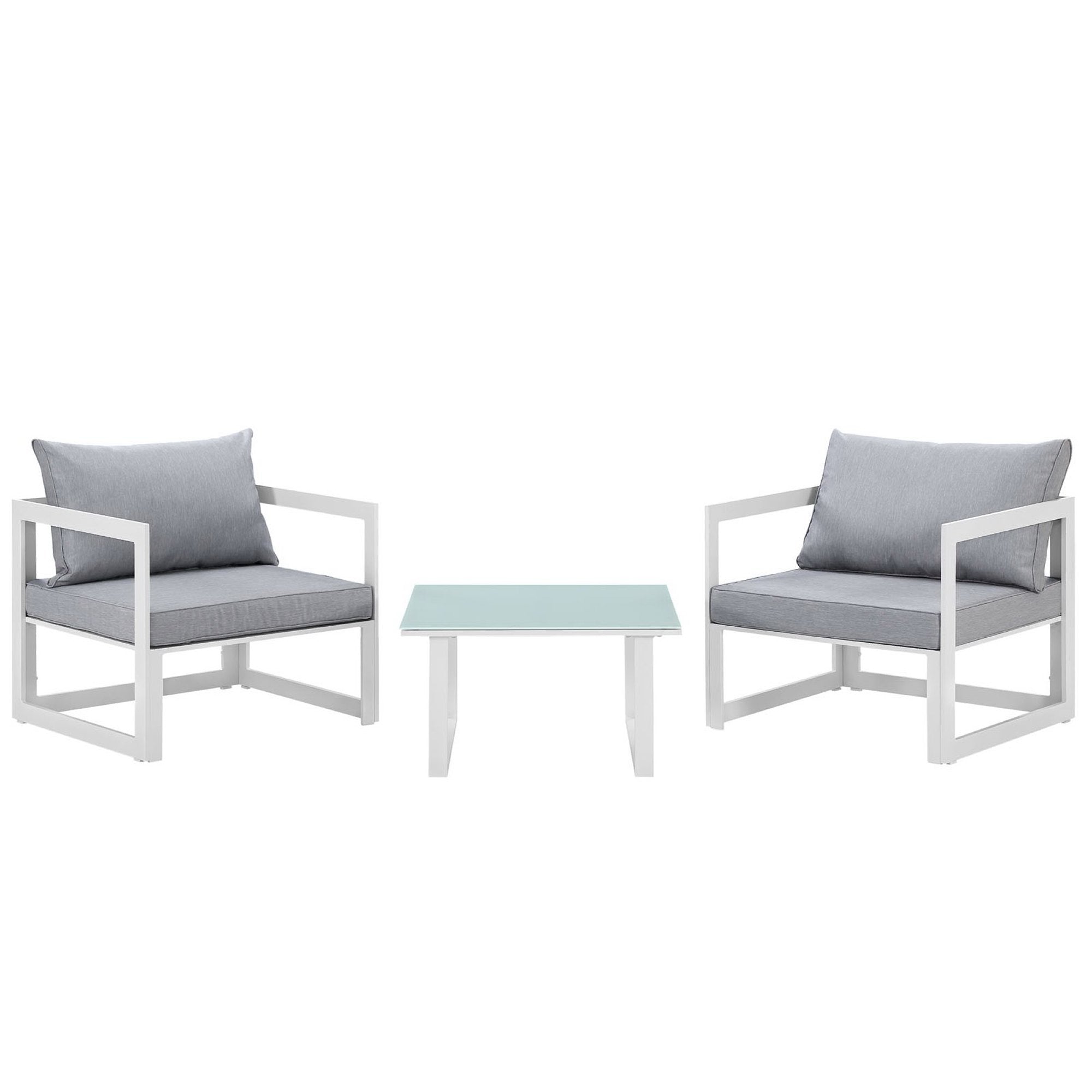 Modway Fortuna 3 Piece Outdoor Patio Sectional Sofa Set